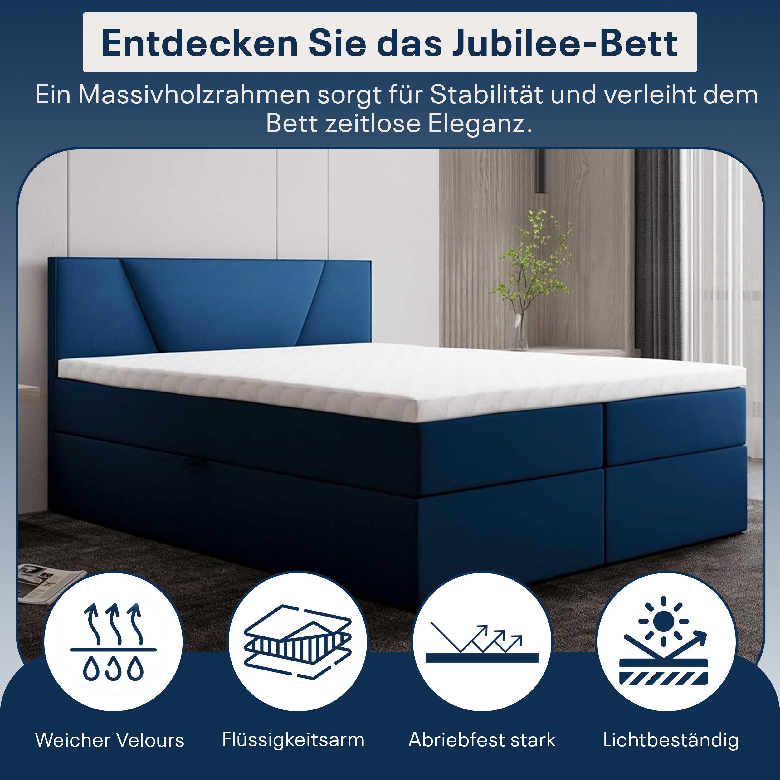 Best for Home Boxspringbett Boxspring bett mit Bonellfederkern&Komfort-Topper und Stauraum (1-teilig, 4-St., 140x200 160x200 180x200 200x200), Handwerksqualität, TOP Preis-Leistungs-Verhältnis