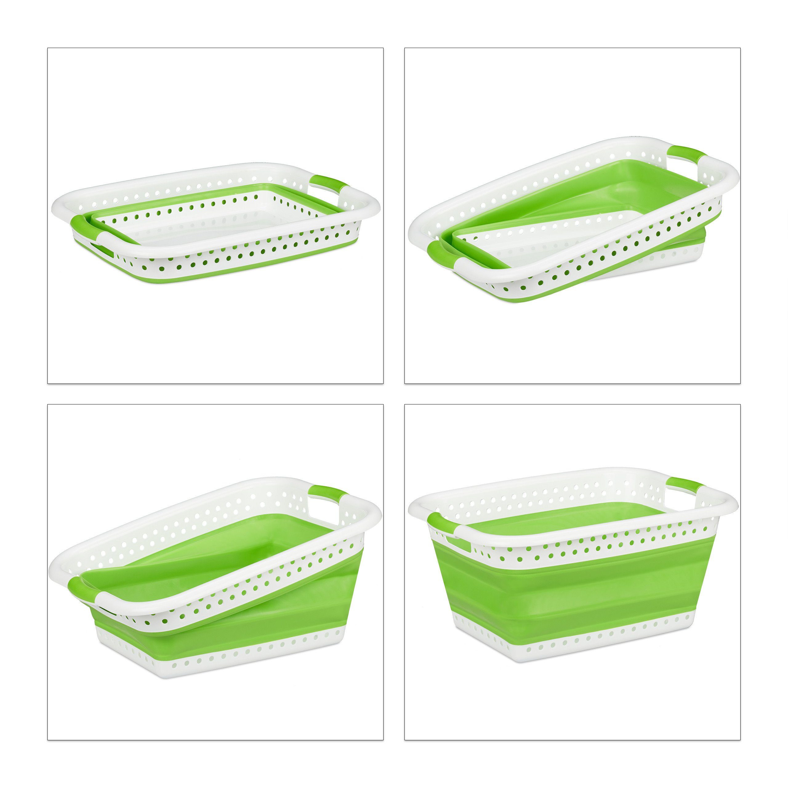 relaxdays Wäschekorb Faltbarer Wäschekorb, Hellgrün