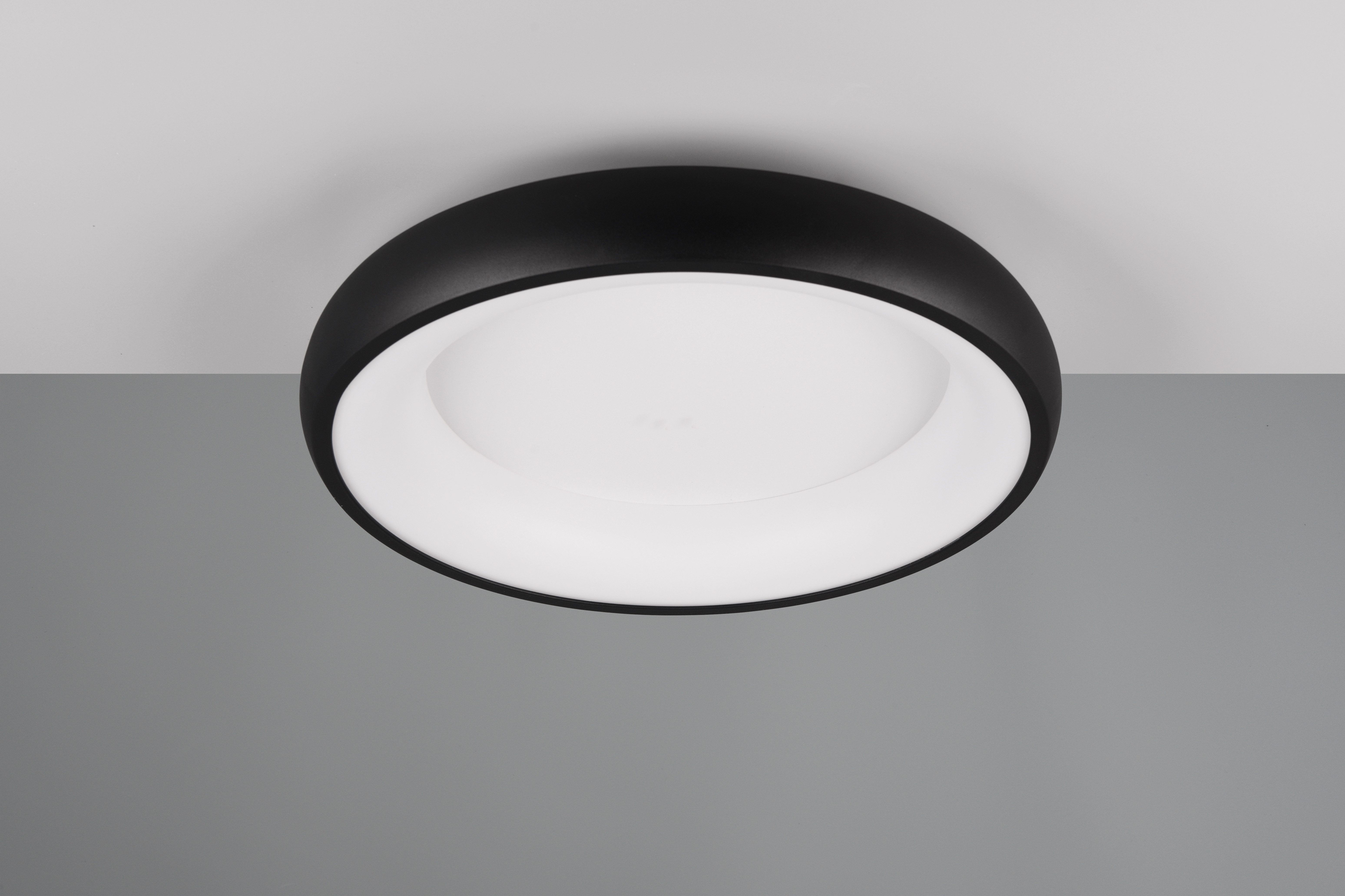 TRIO Leuchten LED Deckenleuchte CARDONA, runde LED Deckenlampe Büro, Ø 46cm, 3300 Lumen 29W, dimmbar, Dimmfunktion, LED fest integriert, warmweiß - kaltweiß, CCT - Lichtfarbe einstellbar 2300/3000/4000K, auch Wandmontage möglich