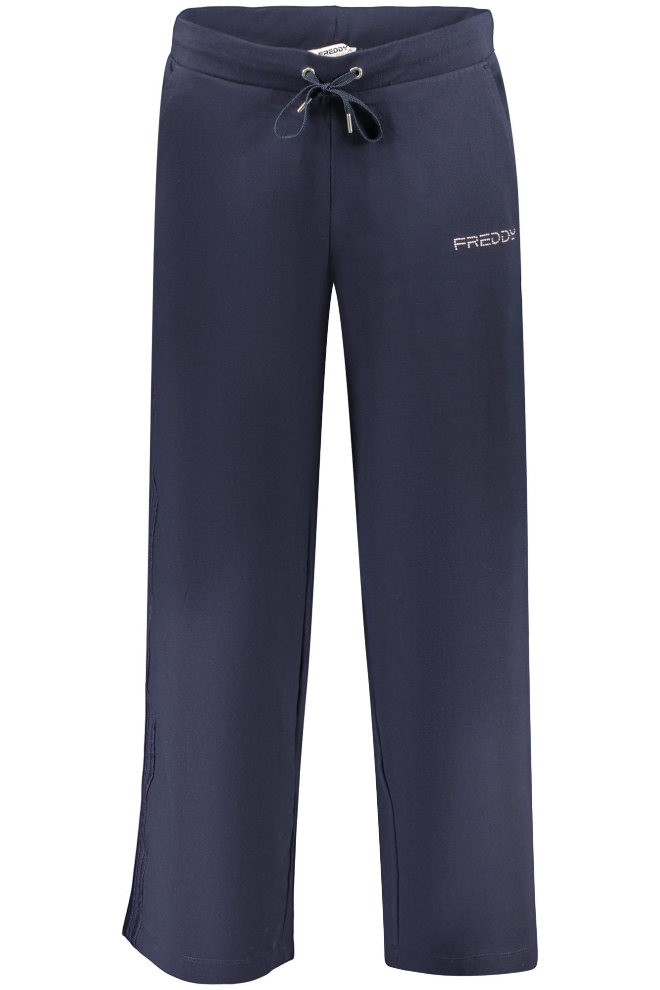 Freddy 5-Pocket-Hose Sportliche Damen-Caprihose in Blau mit Details und Taschen