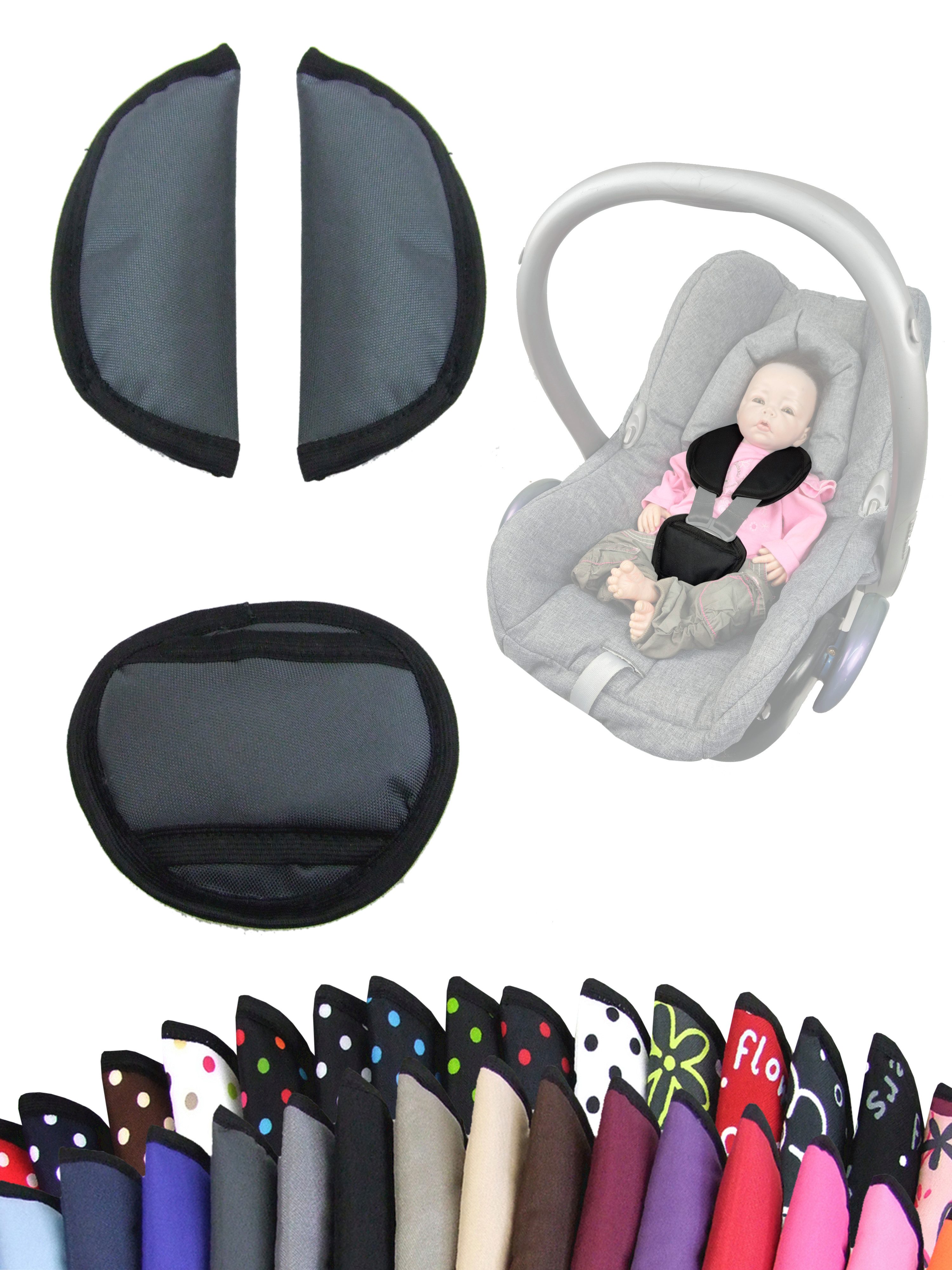 Gurtpolster Gurtpolster Set universal Babyschale Autositz z.B. Maxi Cosi Cybex
