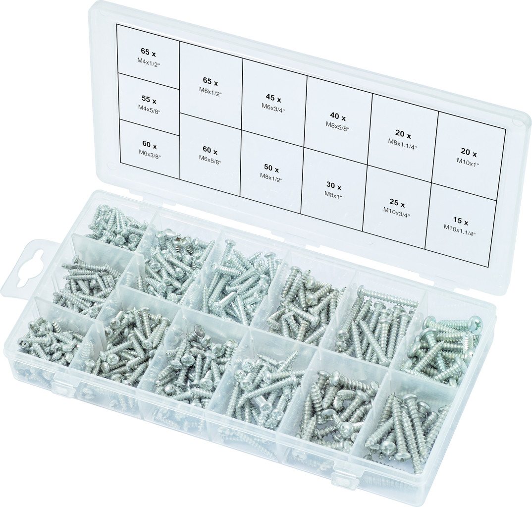 Thumbnail - KS Tools Schraube Sortiment Linsenkopf-Blechtreibschrauben, 550-tlg (970.0420)