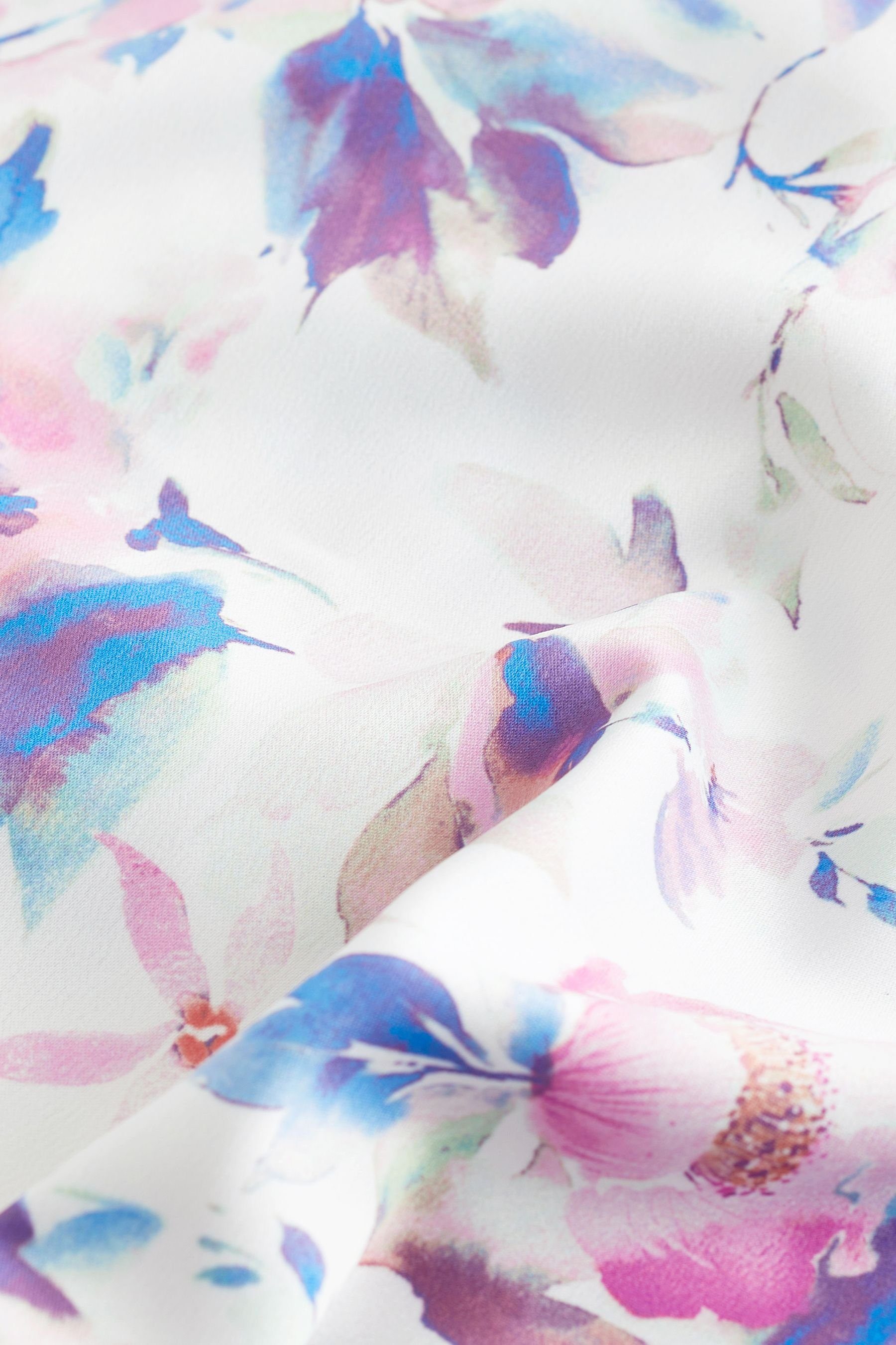 Next Pyjama Durchgehend Schlafanzug aus White geknöpfter Satin tlg) Floral (2