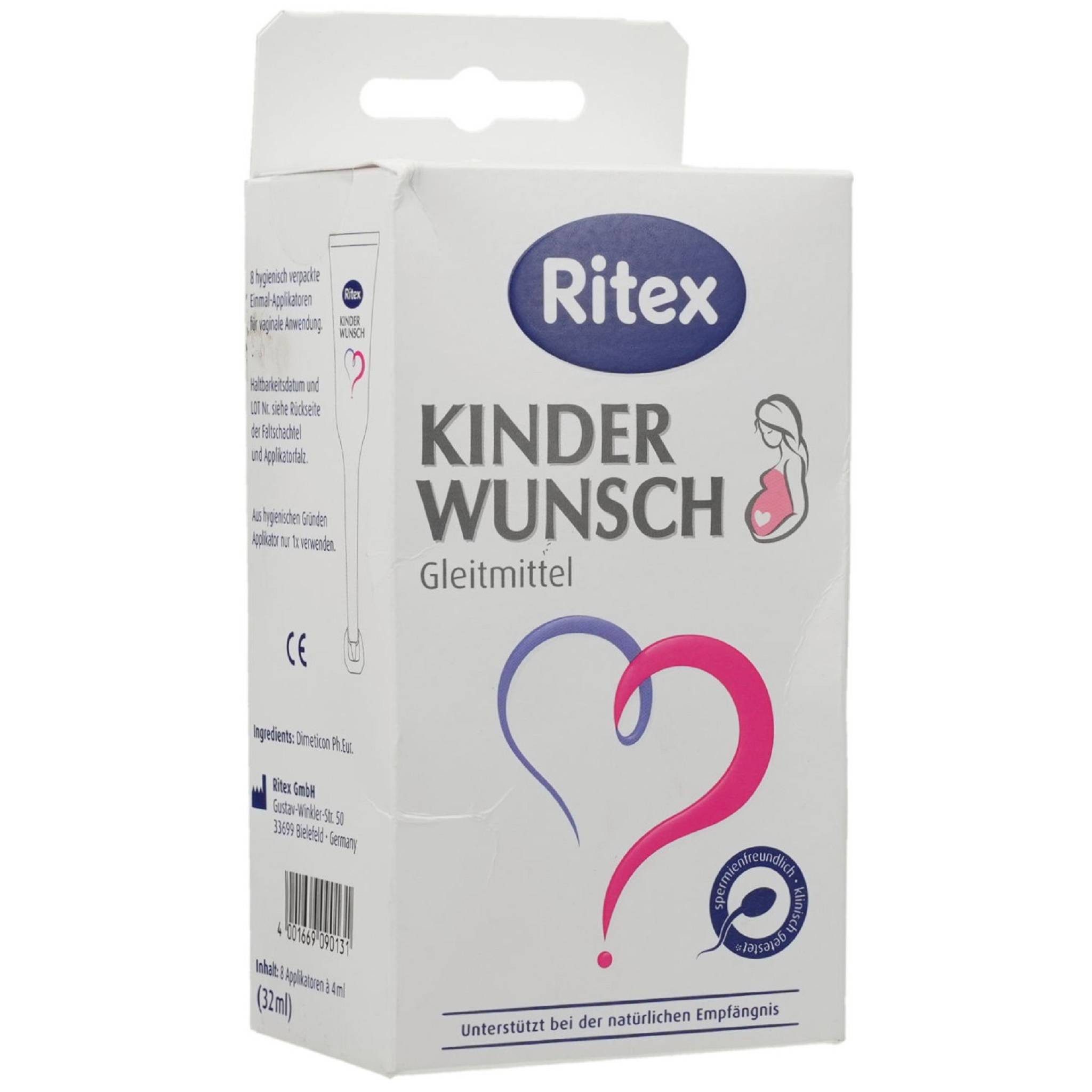 Ritex Gleitgel Kinderwunsch Gleitmittel Gel 8X4ml PZN 11616052
