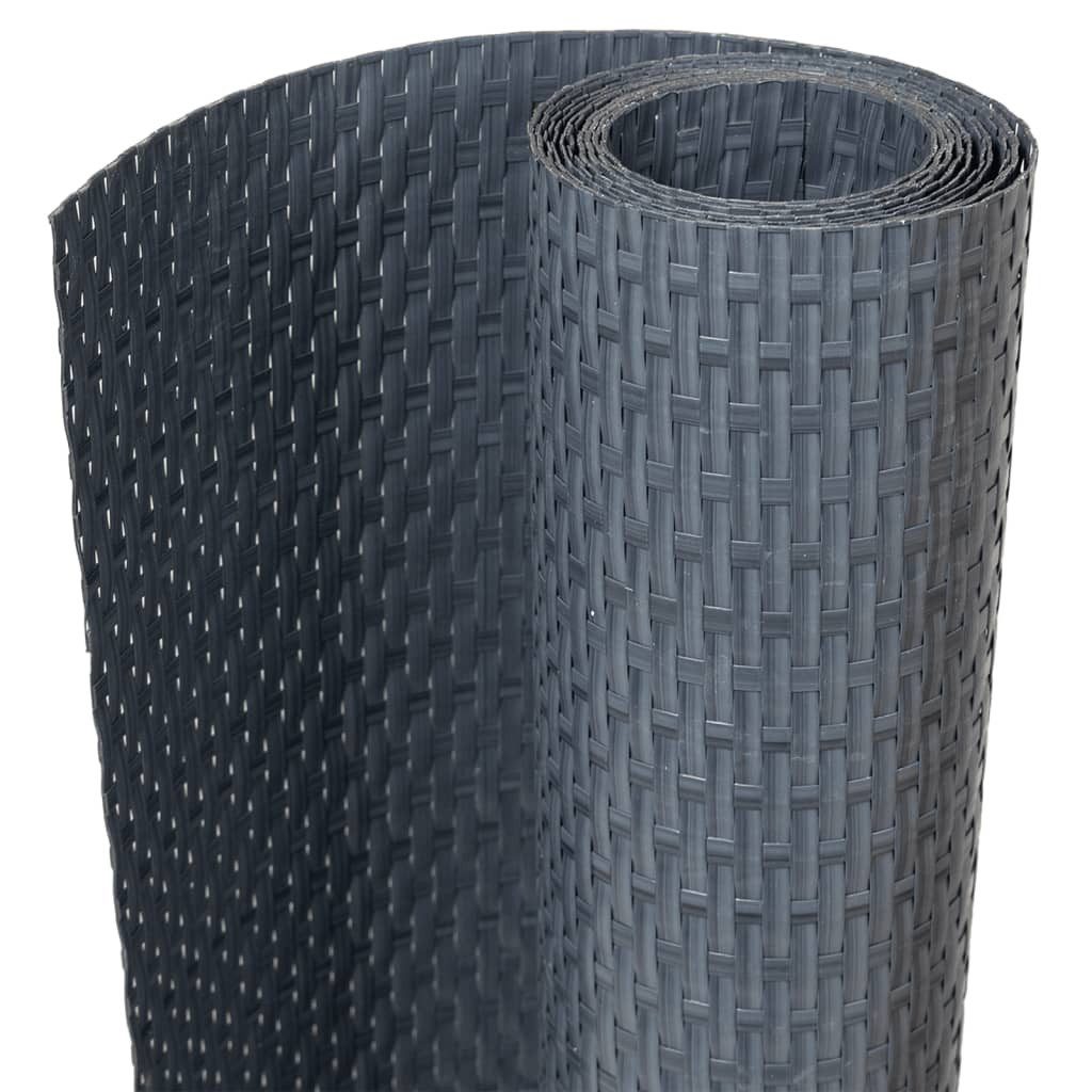 vidaXL Gartenzaun Balkon-Sichtschutz Anthrazit 500x80 cm Poly Rattan, (1-St)
