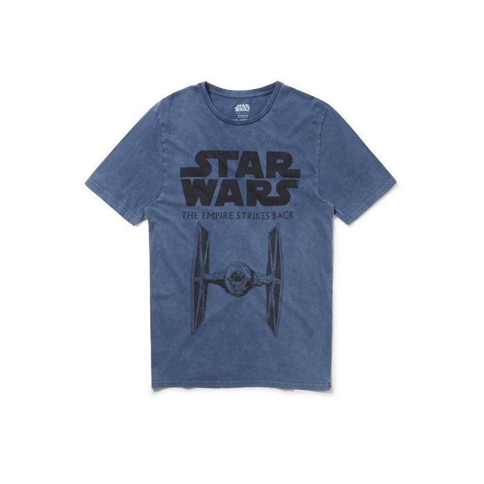Recovered T-Shirt Star Wars Empire Strikes Back Tie Fighter Washed Blue