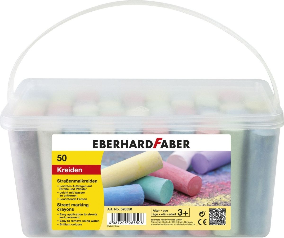 Eberhard Faber Vokabelheft Straßenmalkreide 10,1cm VE=50 Stück farbig sortiert Eimer