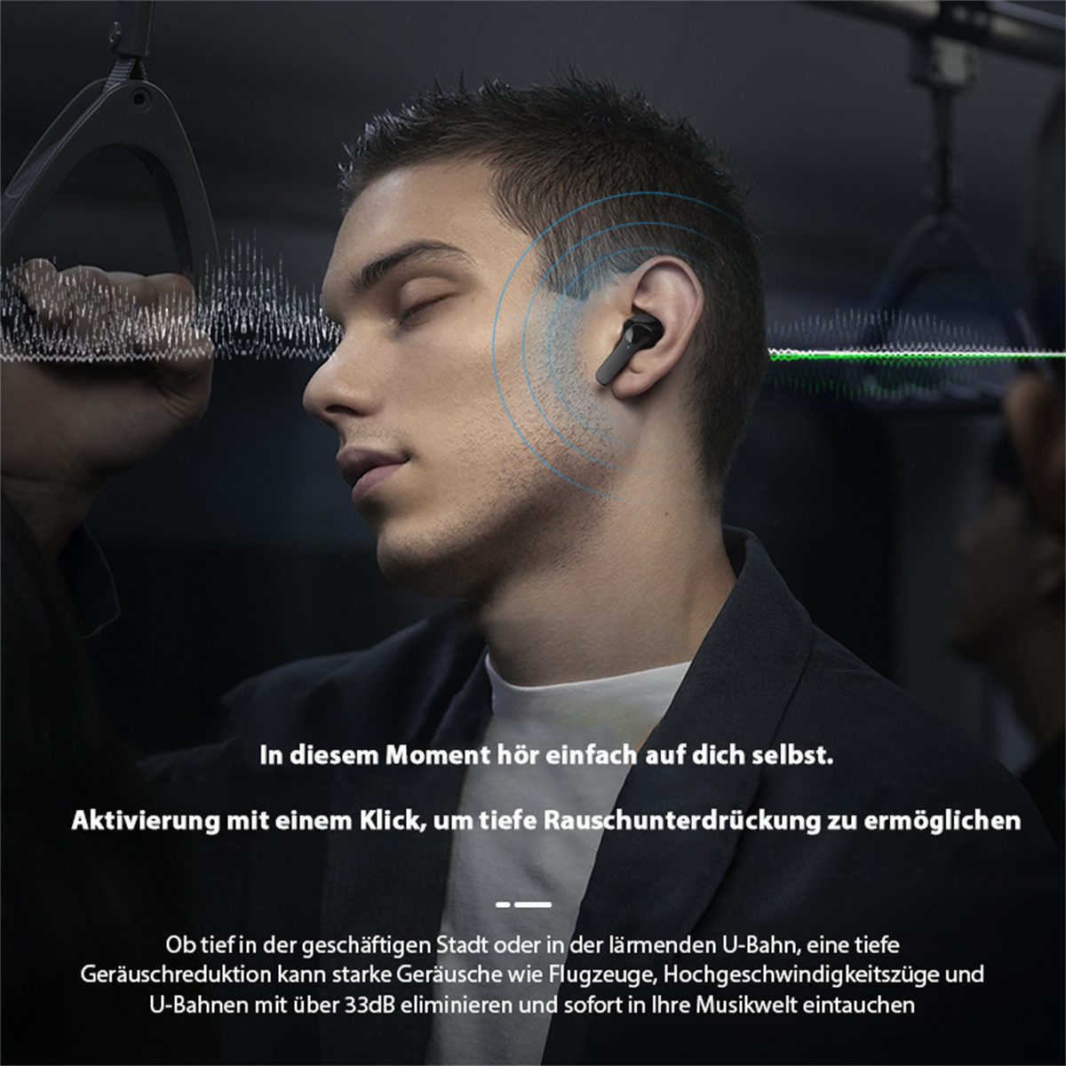 carefully selected Kabellose In-Ear-Kopfhörer Geräuschreduzierung In-Ear-Kopfhörer LED-Anzeige Geräuschreduzierung Schwarz + LED-Digitalanzeige) wasserdicht (Aktive