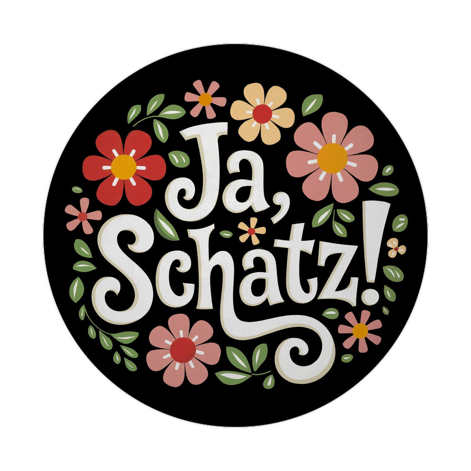 Magnet Ja Schatz Blumensprache Magnet rund
