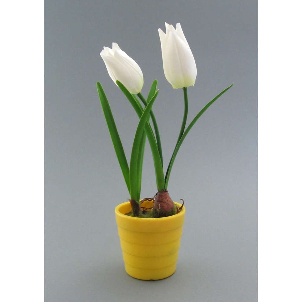 Kunstblume Kunstpflanze, Blume TULPE ca. 23cm. Im runden Kunststofftopf., G günstig online kaufen