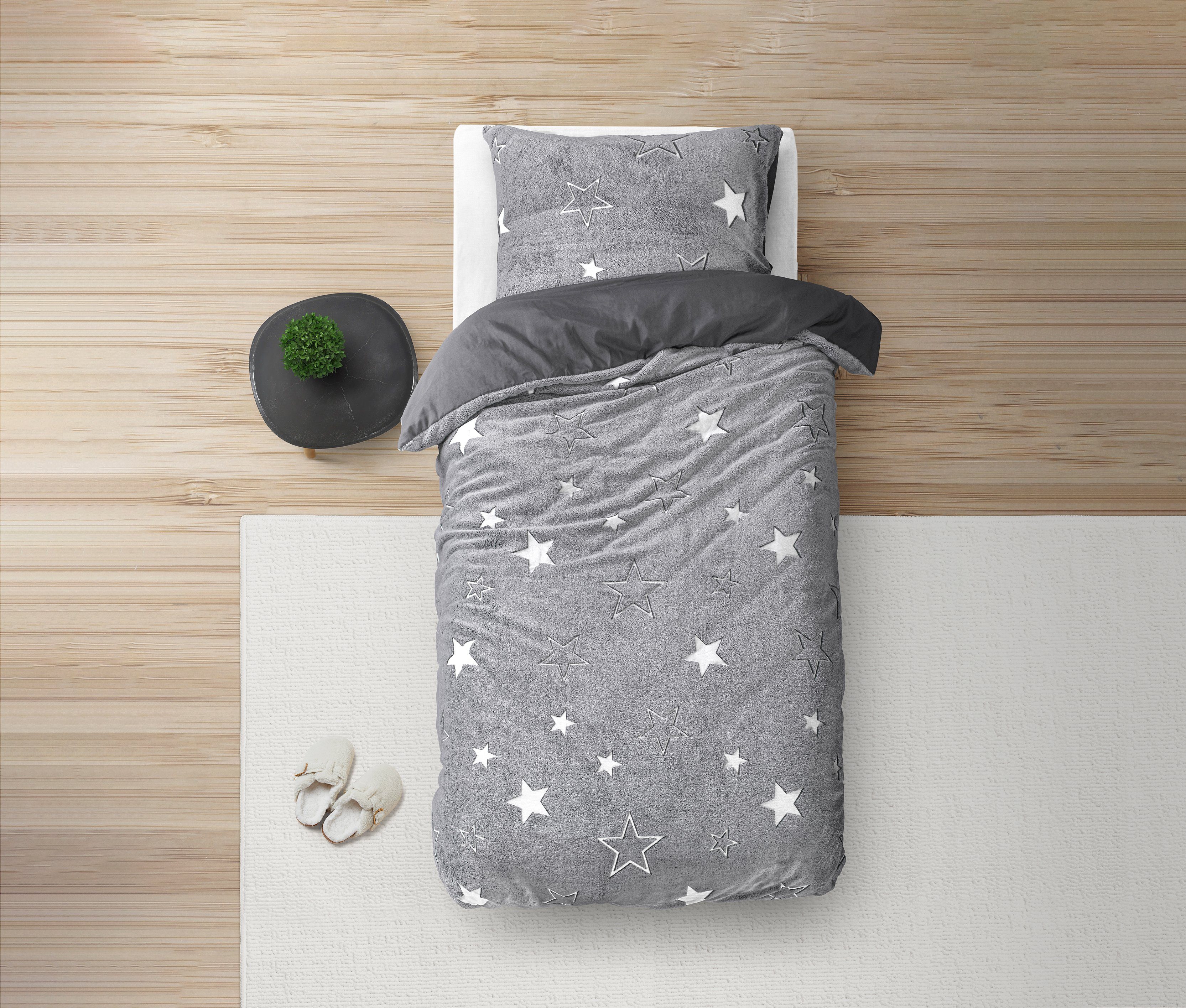 Sitheim-Europe Kinderbettwäsche Glow in the Dark Sterne Bettwäsche-Set, Mik günstig online kaufen