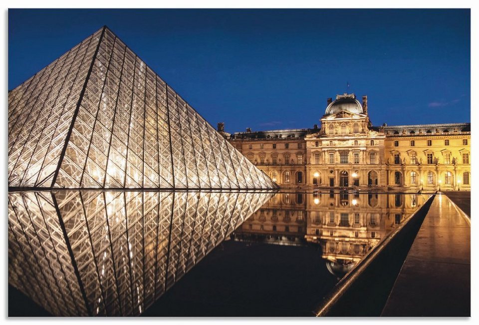 Artland Wandbild Glaspyramide Musée du Louvre, Paris, Gebäude (1 St), als  Alubild, Leinwandbild, Wandaufkleber oder Poster in versch. Größen