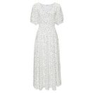 LASCANA Maxikleid mit Alloverdruck und V-Ausschnitt aus Webware Sommerkleid mit Puffärmeln, Elegantes Webkleid, Strandkleid