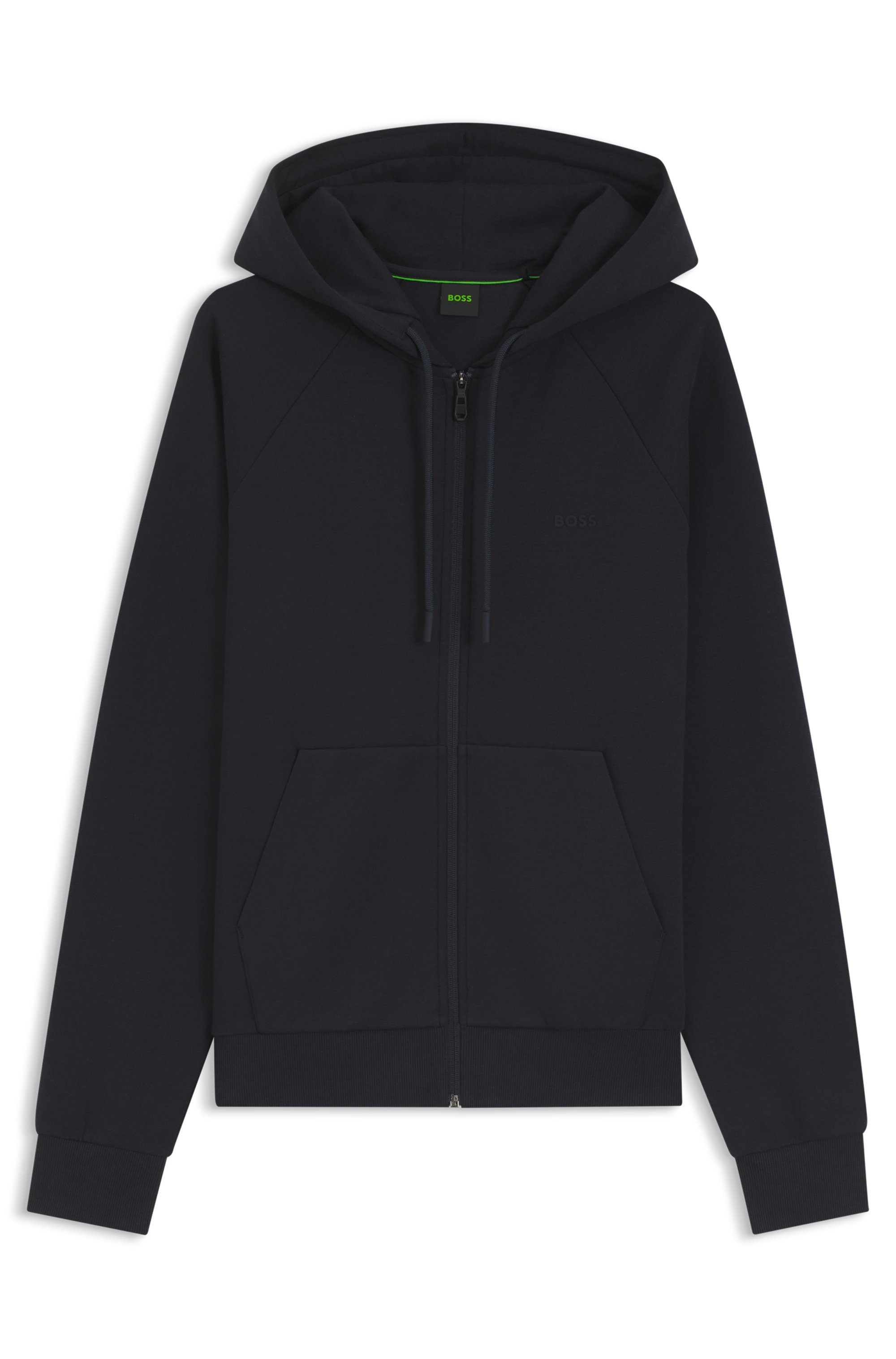 BOSS GREEN Kapuzensweatjacke Saggy Regular Fit, Kängurutasche, Baumwollmischung – Bild 5 von 5