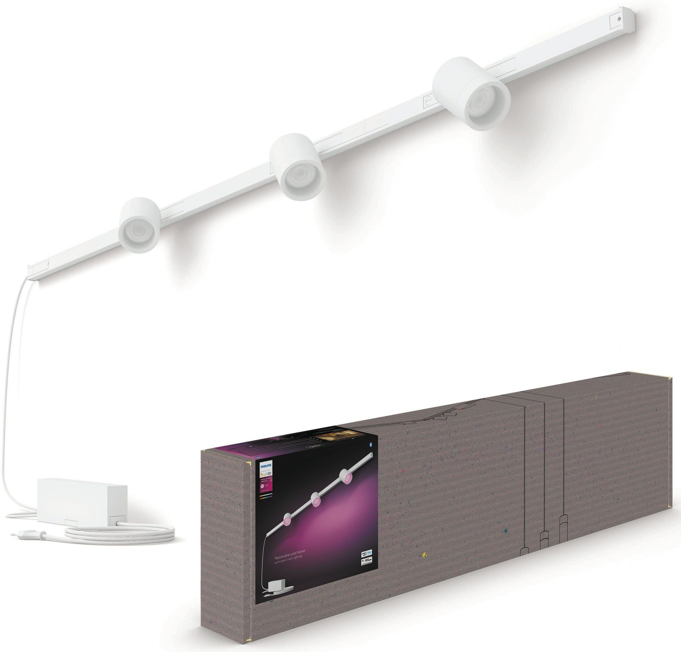 LED Wandleuchte Hue Farbwechsler, Perifo, fest integriert, Philips Dimmer, Schienensystem LED