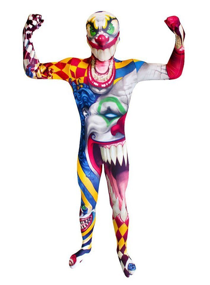 Morphsuits Kostüm Kinder Clown, Außergewöhnlicher Ganzkörperanzug für Kinder