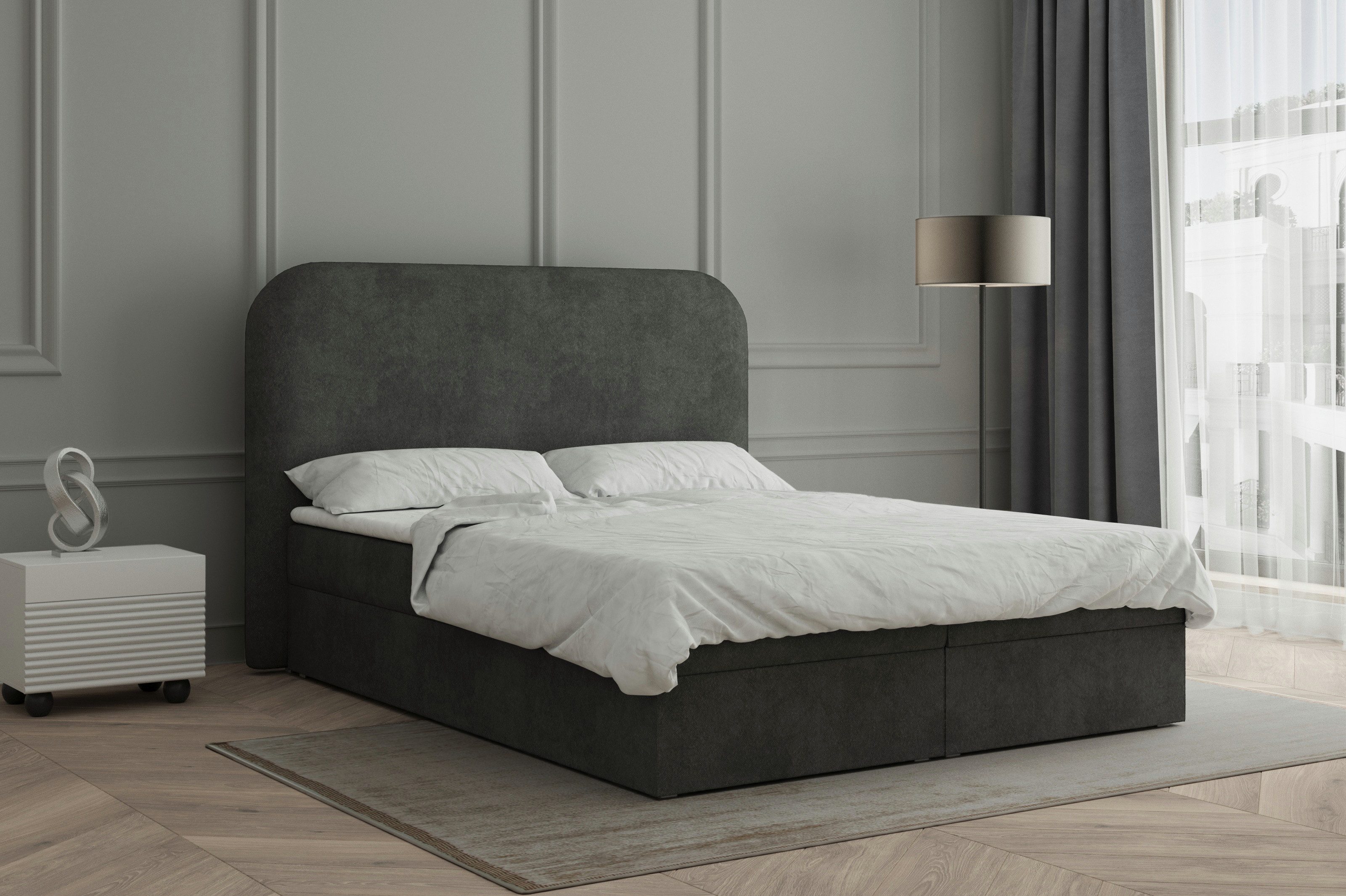 MOEBLO Boxspringbett aus Bouclé Bett 07 günstig online kaufen