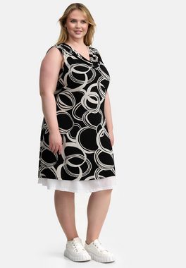 Kekoo A-Linien-Kleid Knielanges Kleid mit Unterstoff aus Baumwollviskose 'Verano'