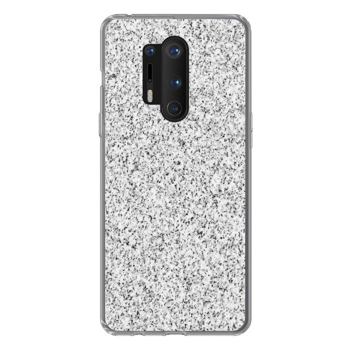 MuchoWow Handyhülle Granit - Schwarz - Weiß - Gemustert - Grau Phone Case Handyhülle OnePlus 8 Pro Silikon Schutzhülle
