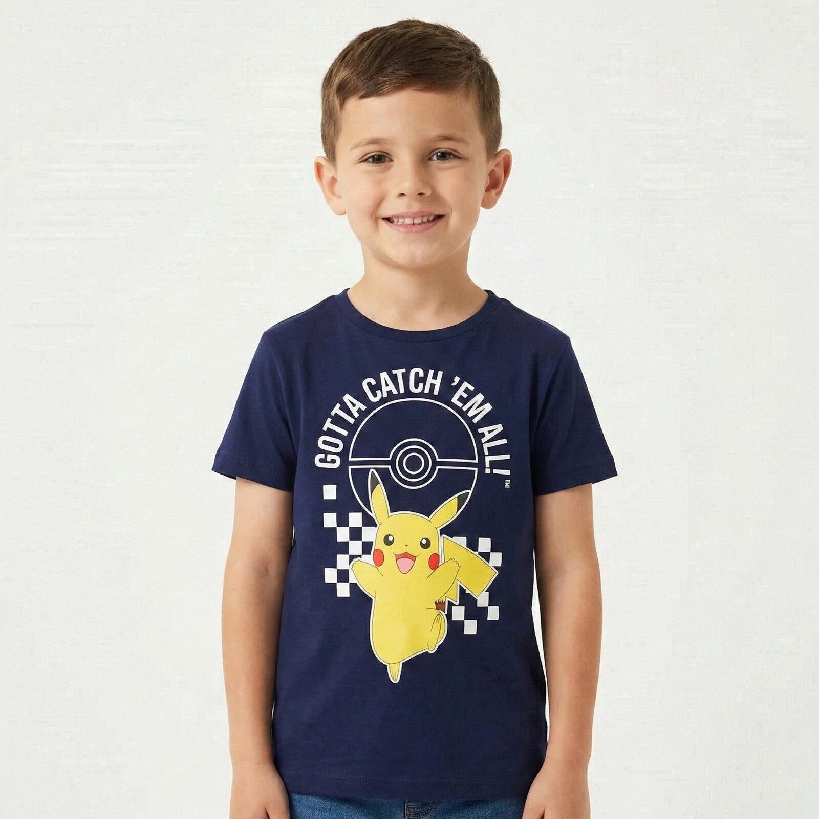 POKÉMON Print-Shirt Pokemon Pikachu Jungen Shirt Kurzarmshirt Gr. 110/116 100% Baumwolle