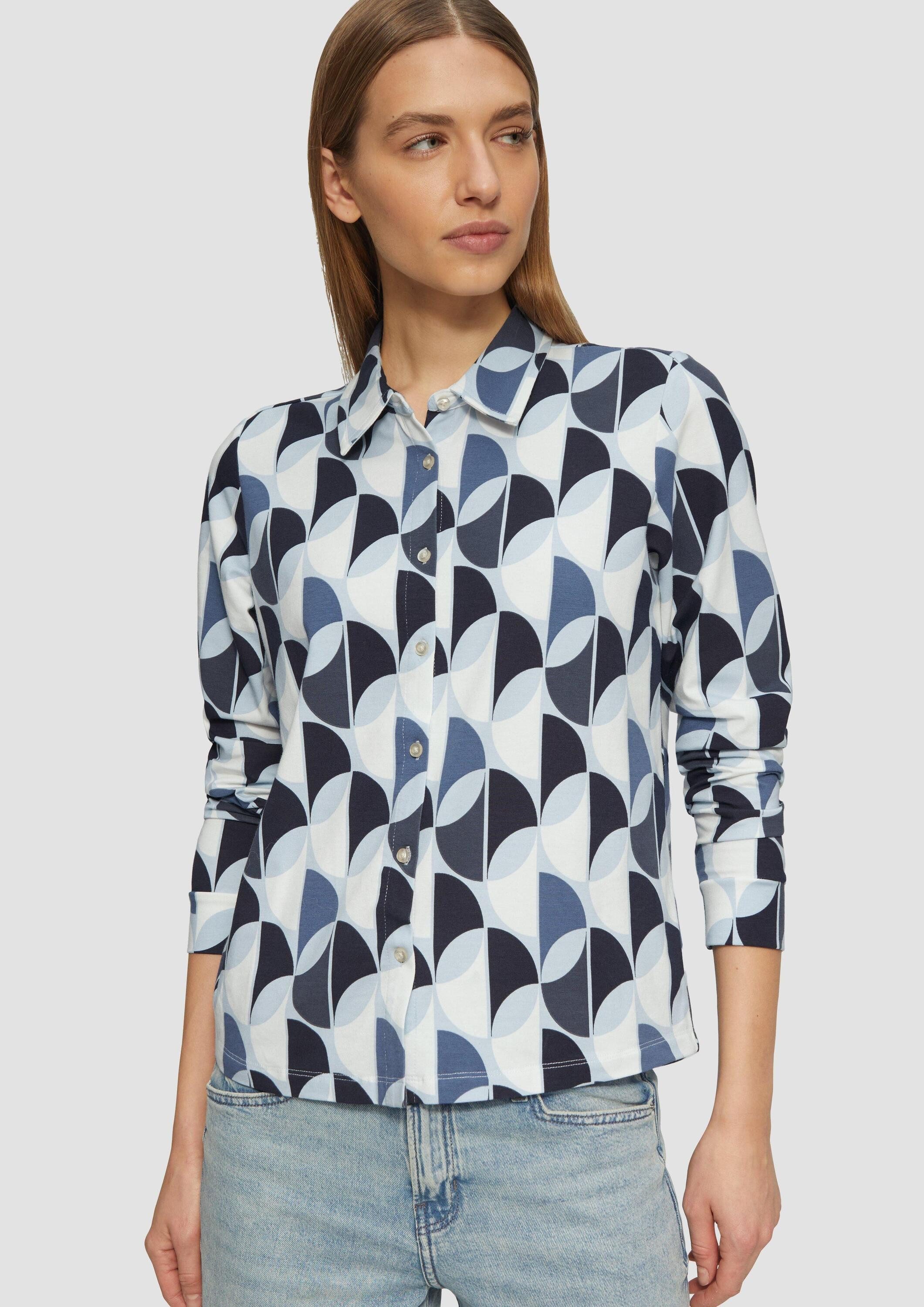 s.Oliver Langarmbluse T-Shirt Elastische Hemdbluse aus günstig online kaufen