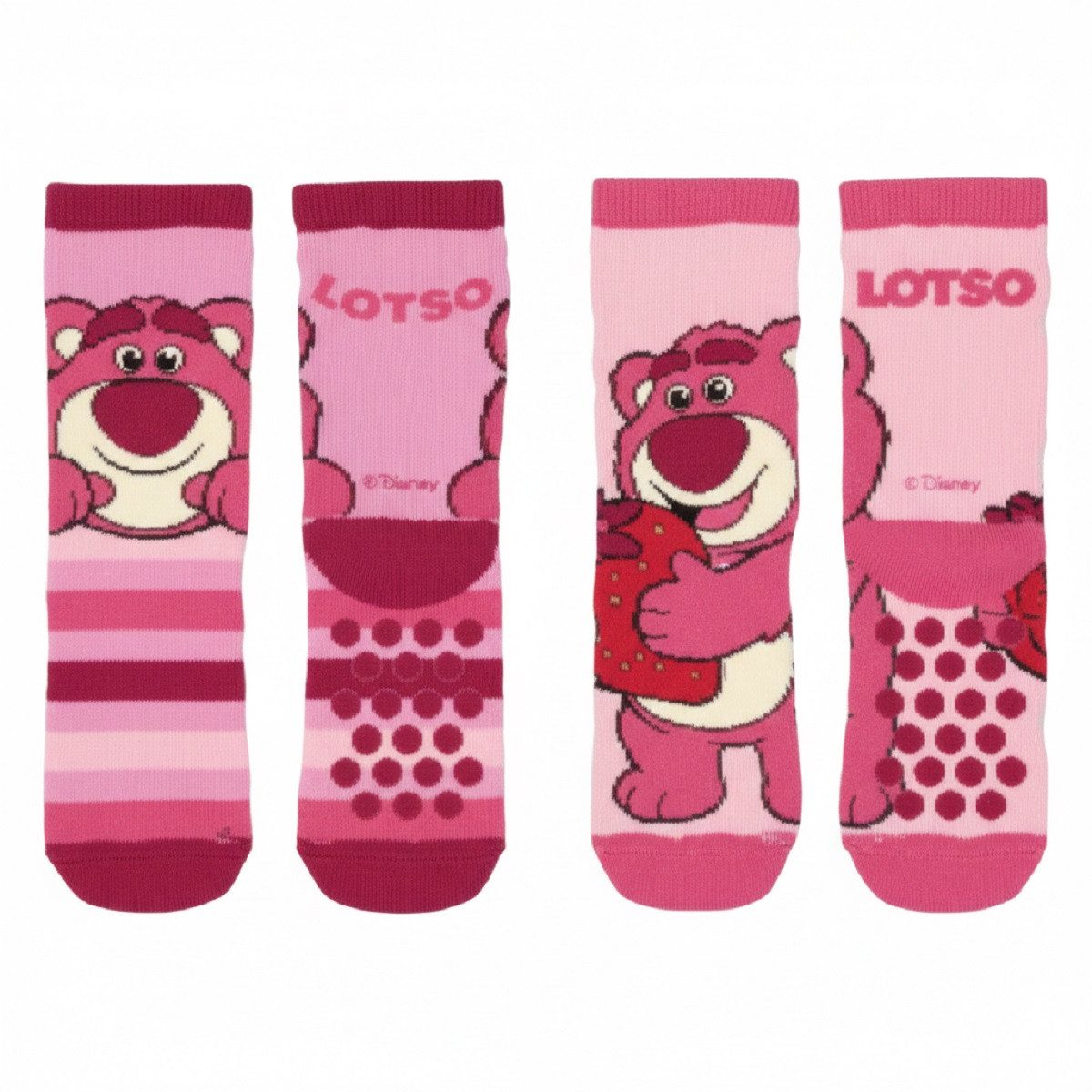 Disney Socken Toy Story Kinder Kuschelsocken Lotso 2er Pack Rosa Anti Rutsch