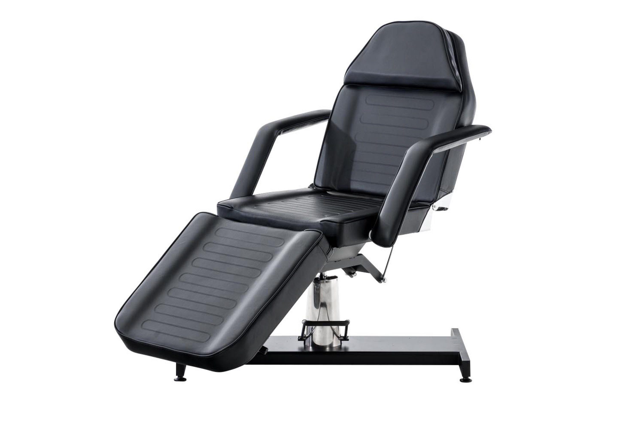 TPFLiving Massageliege Sphynx - Hydraulische Kosmetikliege (Massagebett 360° drehbar. Sitzhöhe 60 - 75 cm, Massagesessel bis zu 400 kg belastbar), mit Feinzellenschaumstoff gepolstert - Material: Kunstleder schwarz