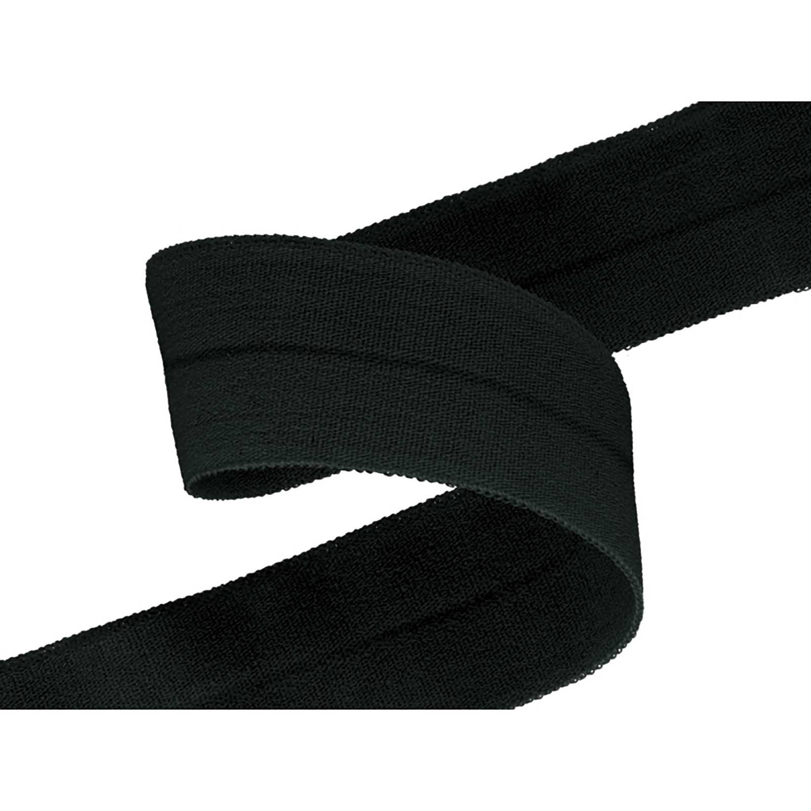maDDma Gummiband Falzgummi 100m Faltgummi 20mm hochelastisch Faltgummi Schrägband, 580 - schwarz