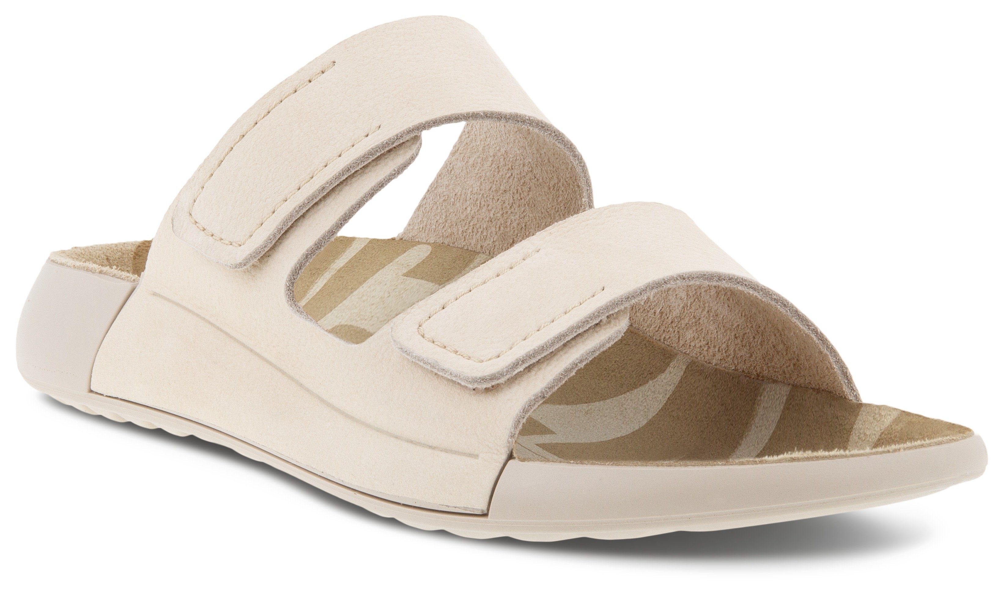 mit W beige zwei Klettriemchen Ecco COZMO Pantolette