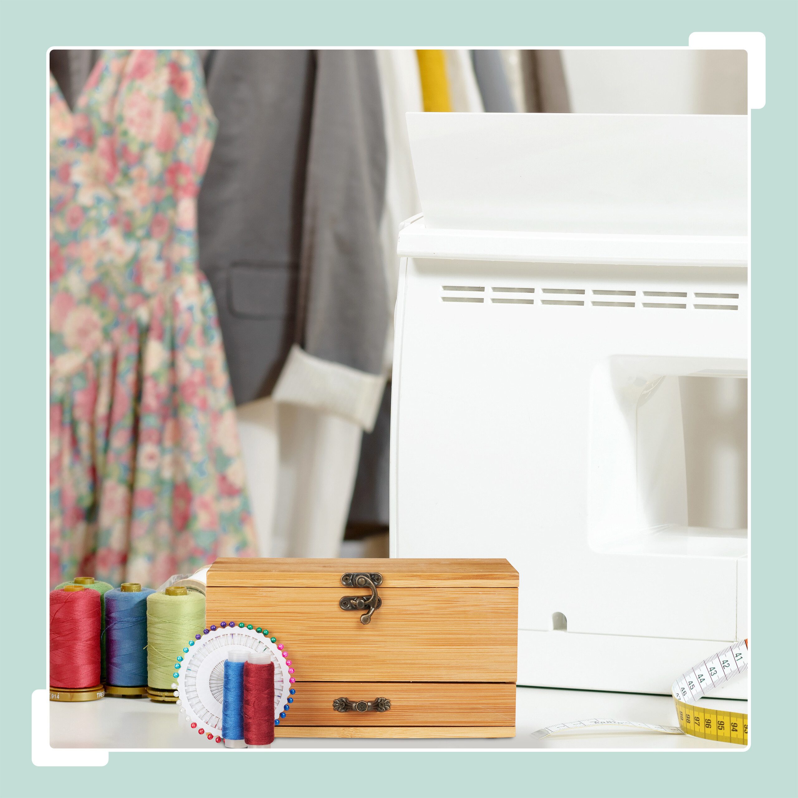 relaxdays Nähkästchen Bambus günstig online kaufen