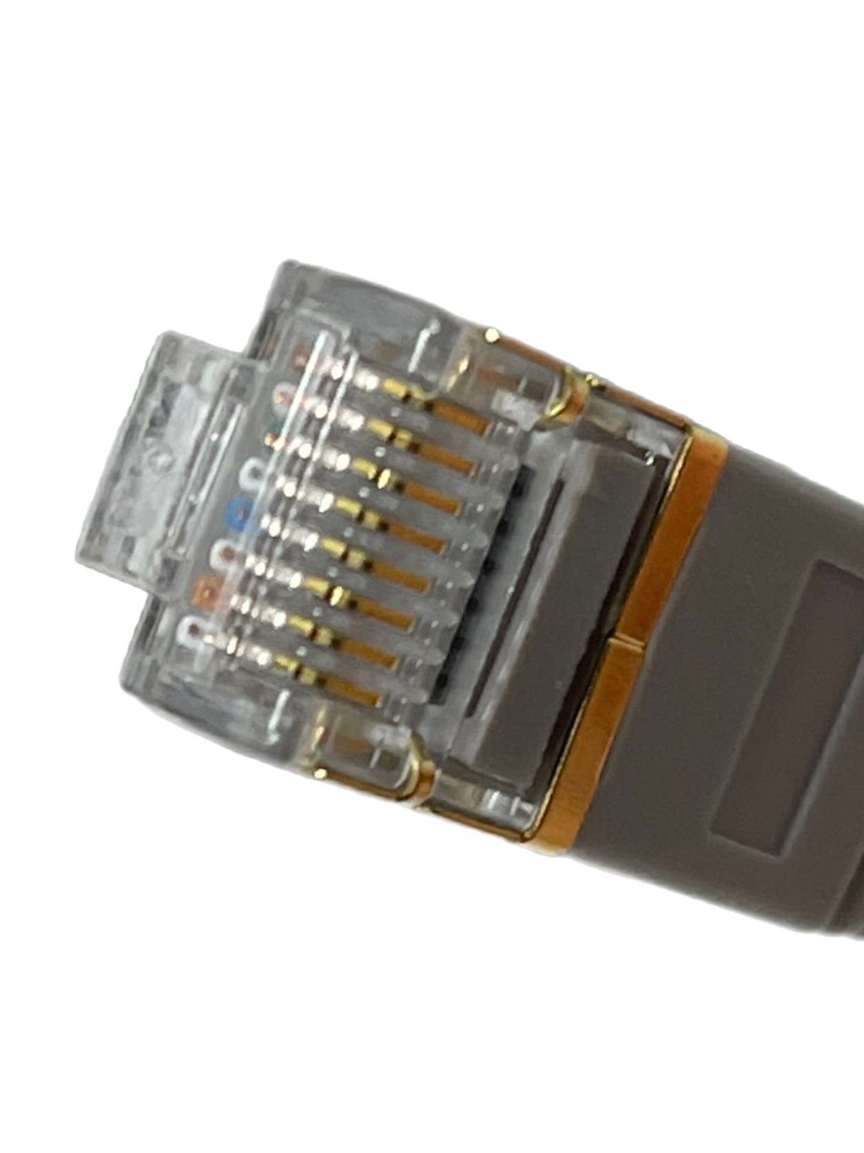 VaGo-Tools CAT7 Patchkabel Netzwerkkabel grau 10m flach LAN-Kabel, RJ45, RJ45
