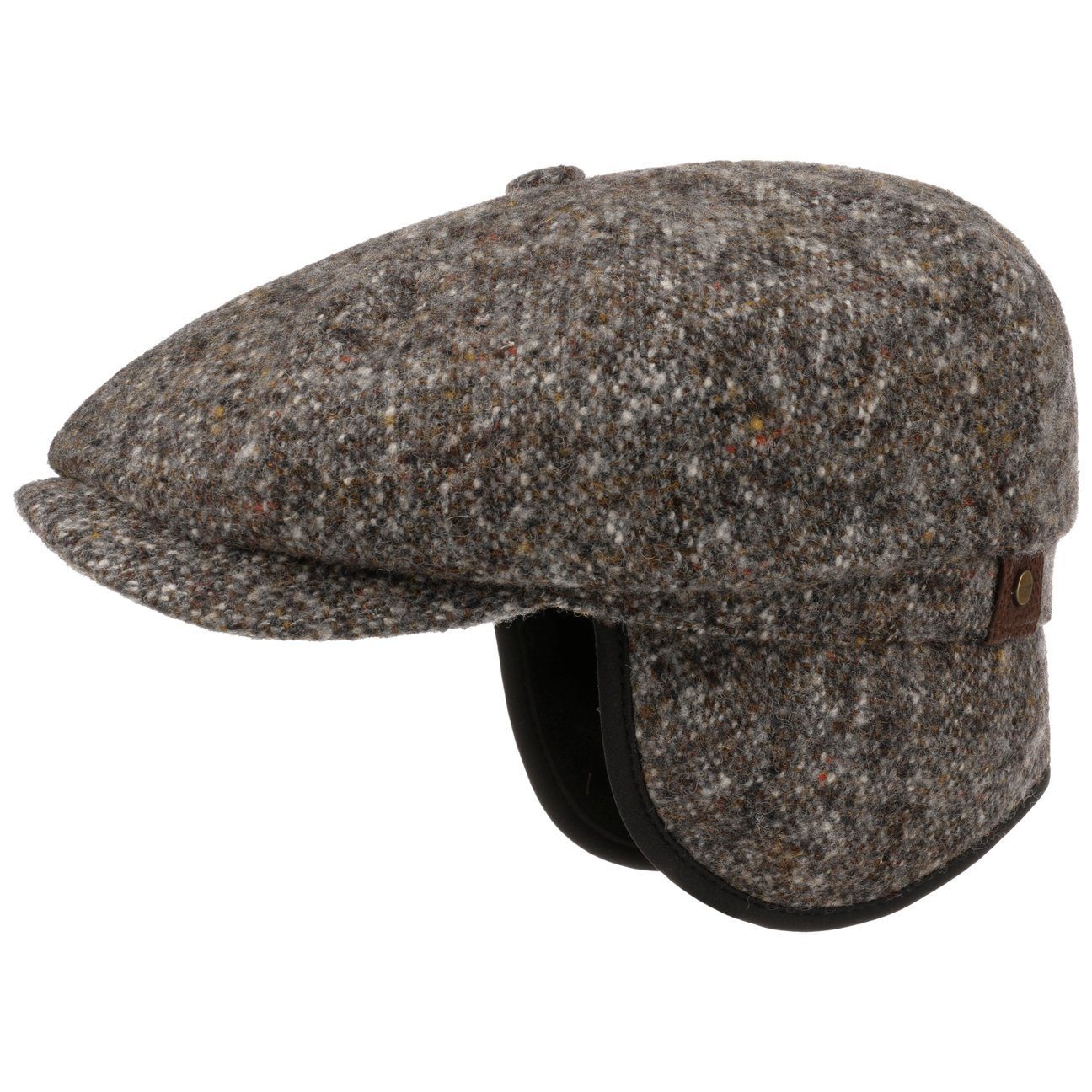 Flatcap Flat grau Stetson Cap (1-St) Schirm mit