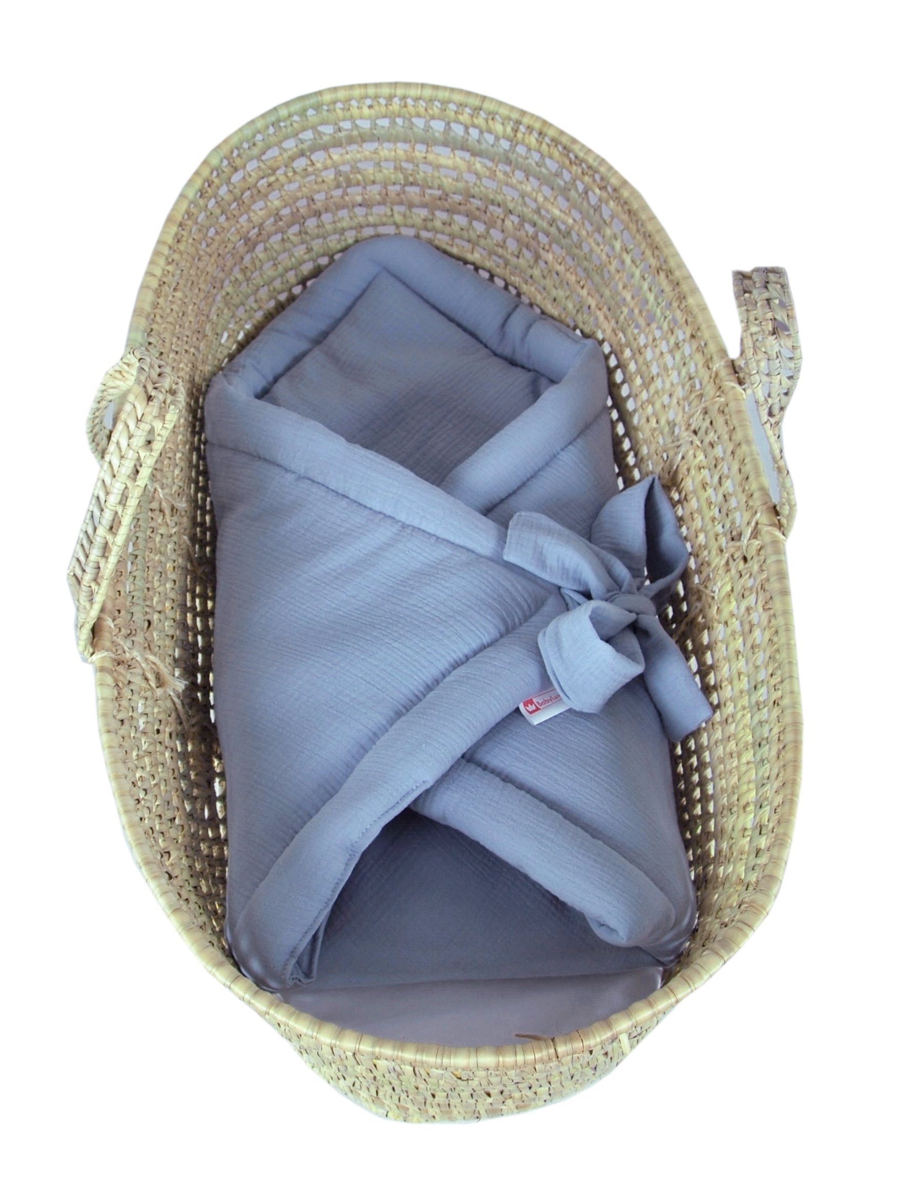 Einschlagdecke BABYLUX Einschlagdecke Musselin BABYHÖRNCHEN 75 x 75 cm Neugeborene, BabyLux, Jeans – Bild 4 von 4
