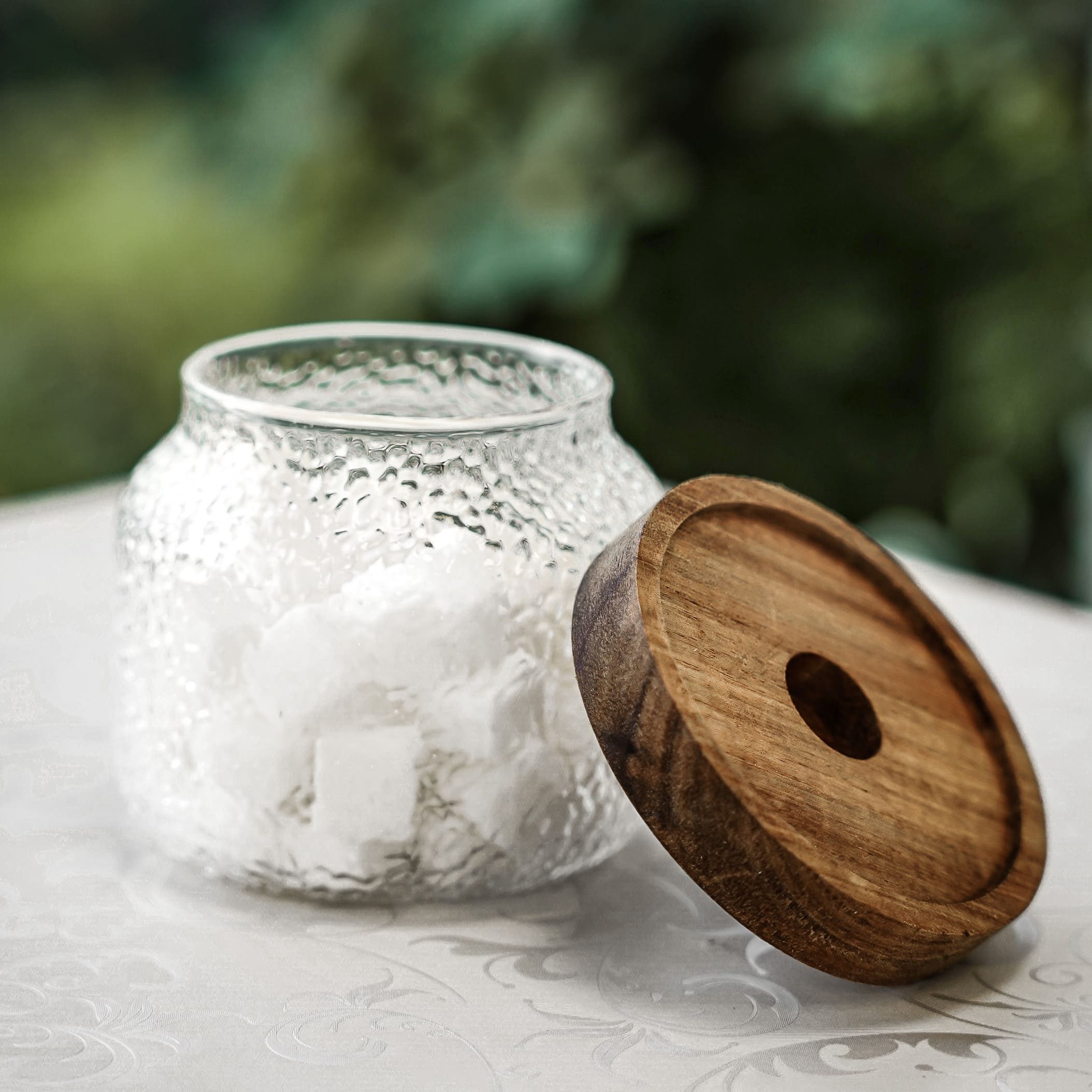 Mulex Vorratsglas 3er Set Vorratsbehälter aus Borosilikatglas mit luftdichtem Holzdeckel