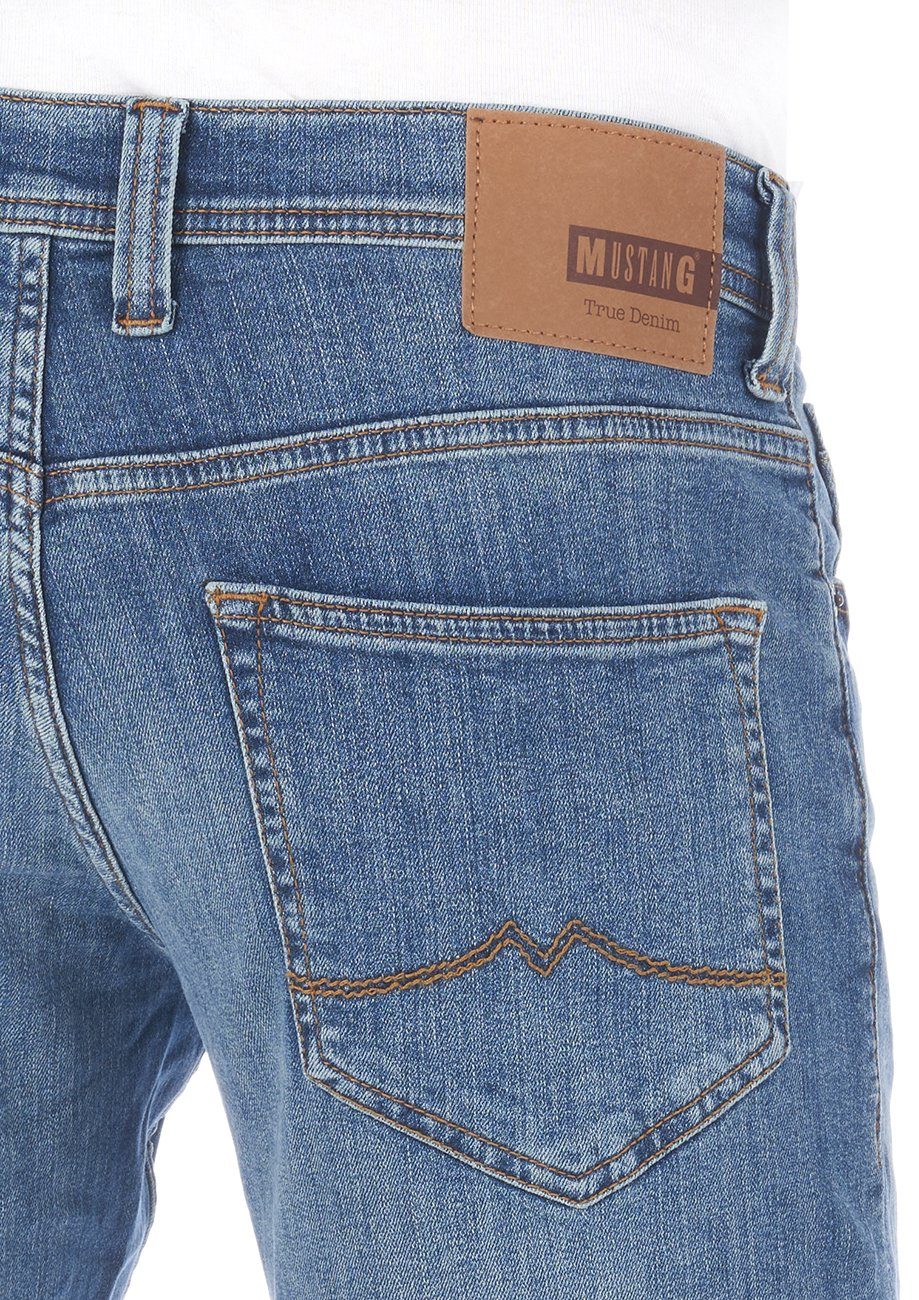 Tapered Denim Denim Tapered-fit-Jeans Hose Stretch Oregon MUSTANG Fit Herren mit Jeanshose (1009374-583) Blue Light