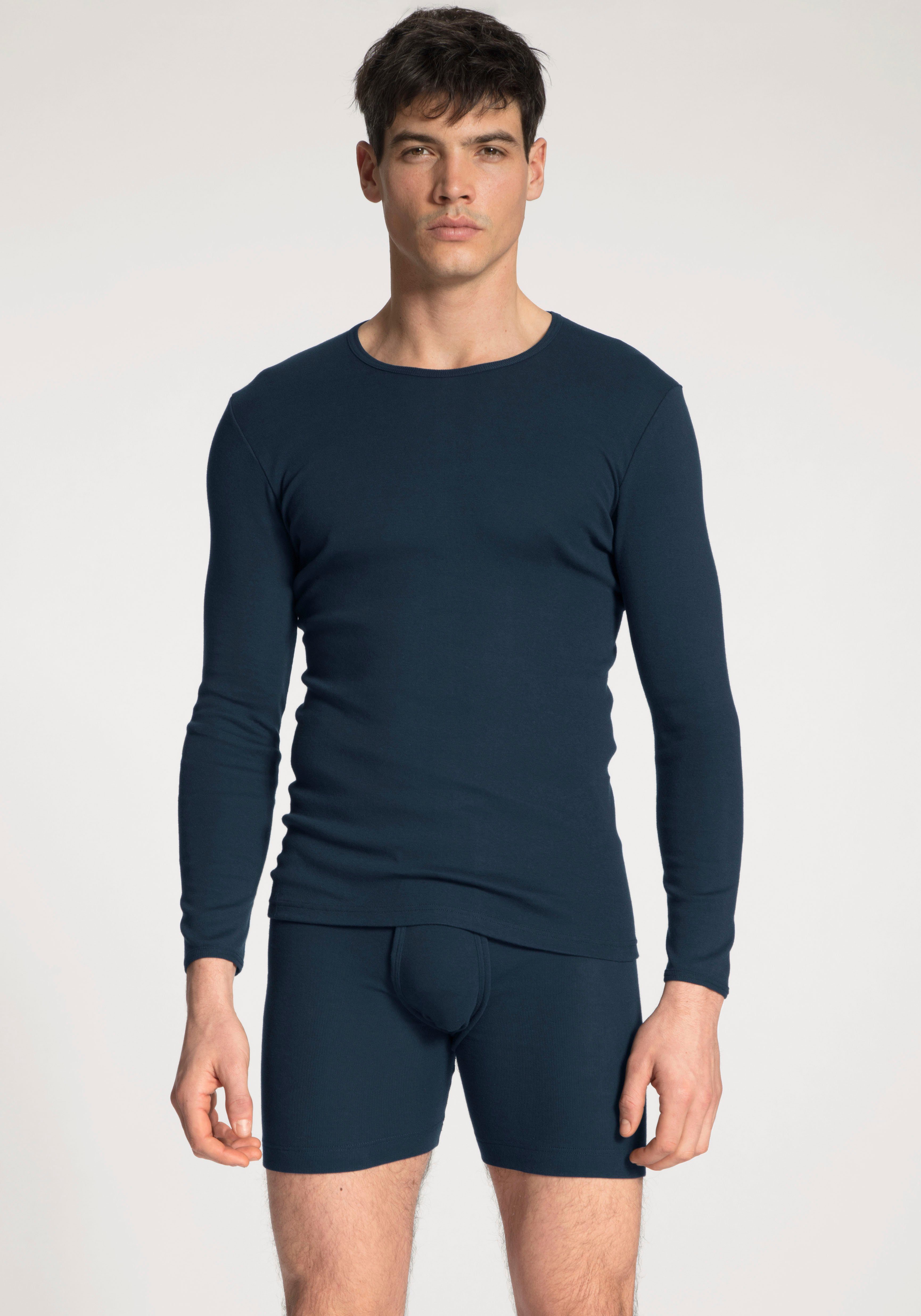 CALIDA Langer Boxer Cotton 1:1 elastischer Softbund, Eingriff, Feinripp-Qualität, langes Bein