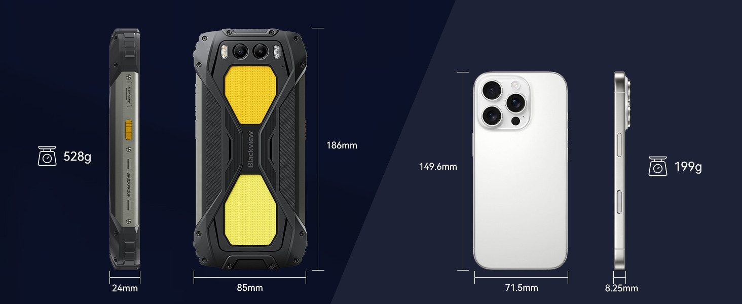 blackview BV7300 256GB 800LM Campinglicht Ohne Vertrag Outdoor Smartphone (6,67 Zoll, 50 MP Kamera, 15000mAh, 45W, 50MP, 32MP, 20MP, 6,67", NFC)