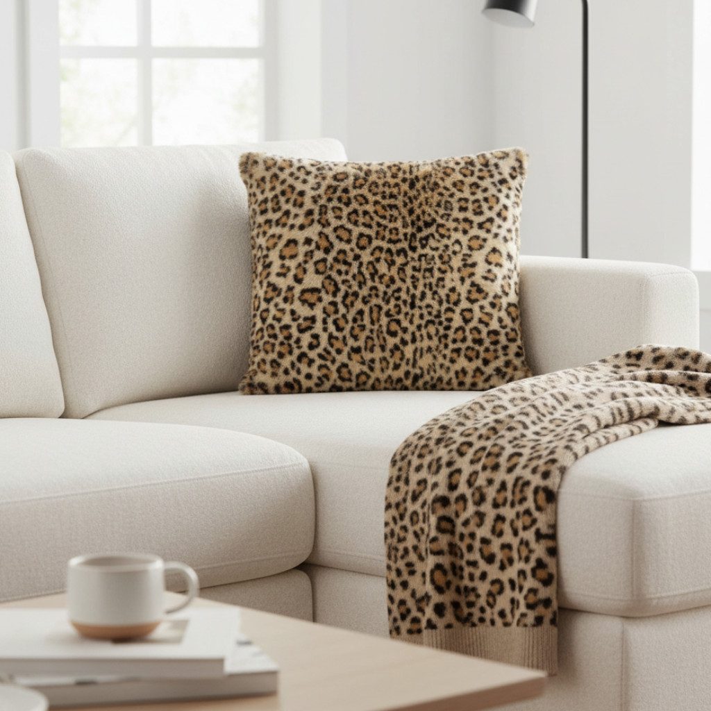 MF Kopfkissen Kunstfell Kissen Wild Touch – Weiches Sofakissen mit Leoparde günstig online kaufen