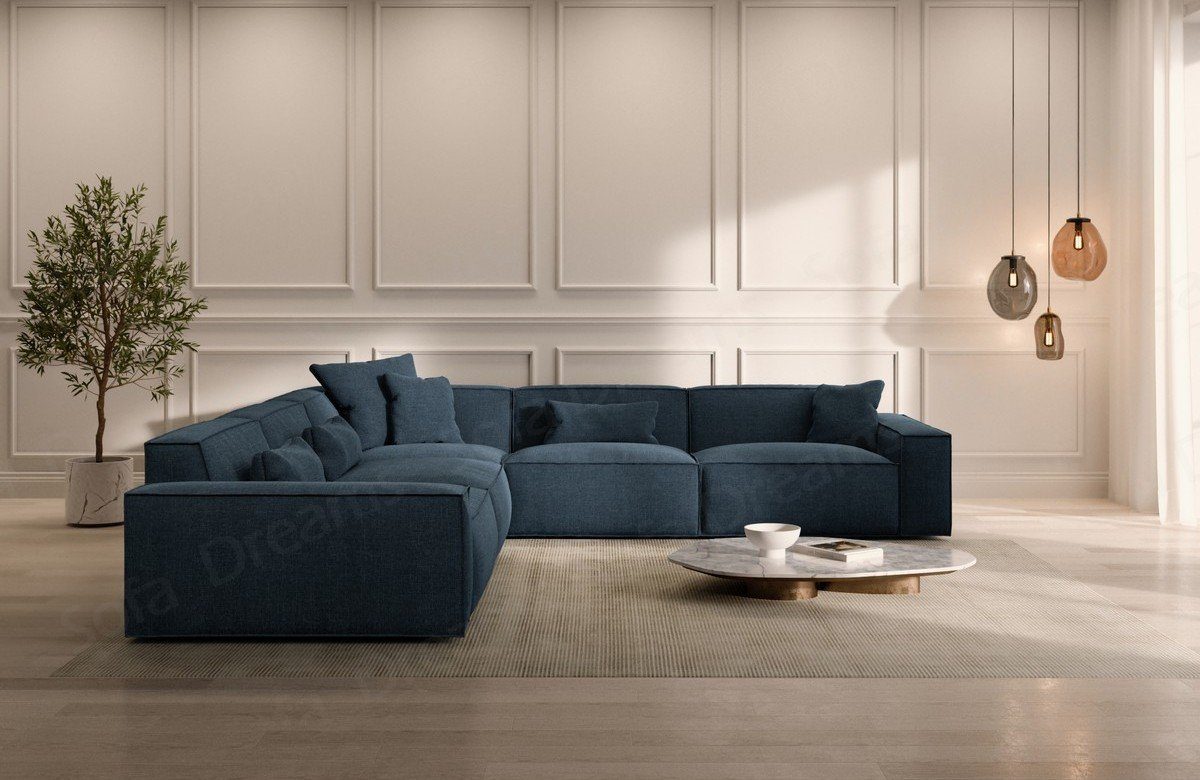 Sofa, L Polsterecksofa Stoffsofa Dreams blau77 Formenta Ecksofa Form Stoff Loungesofa Struktursofa Sofa