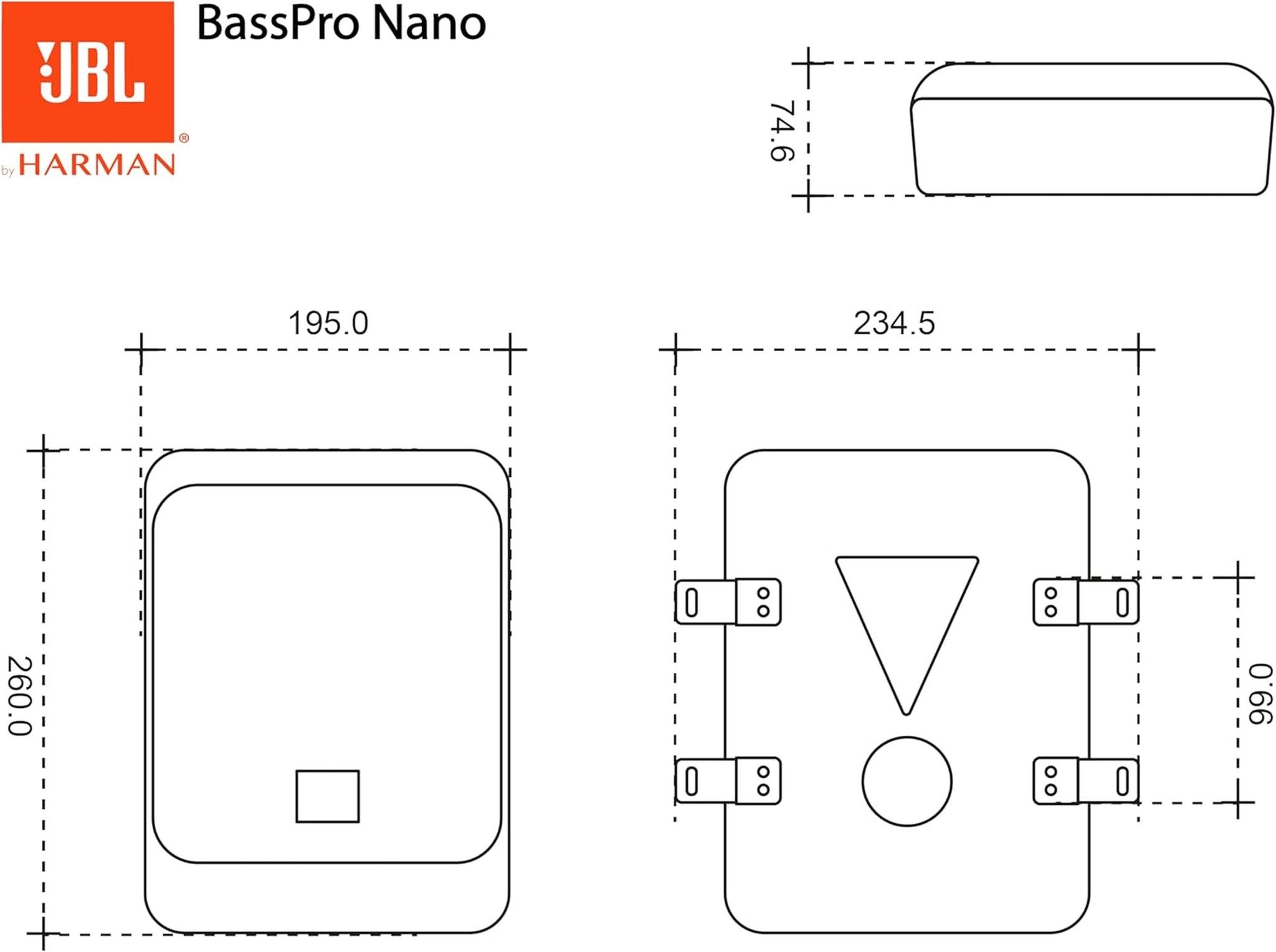 JBL JBL BassPro Nano Ultra-Kompaktes aktives Untersitz Subwoofer Set 15 x Auto-Subwoofer