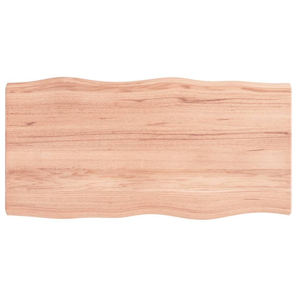 furnicato Tischplatte 100x50x(2-4) cm Massivholz Behandelt Baumkante (1 St)