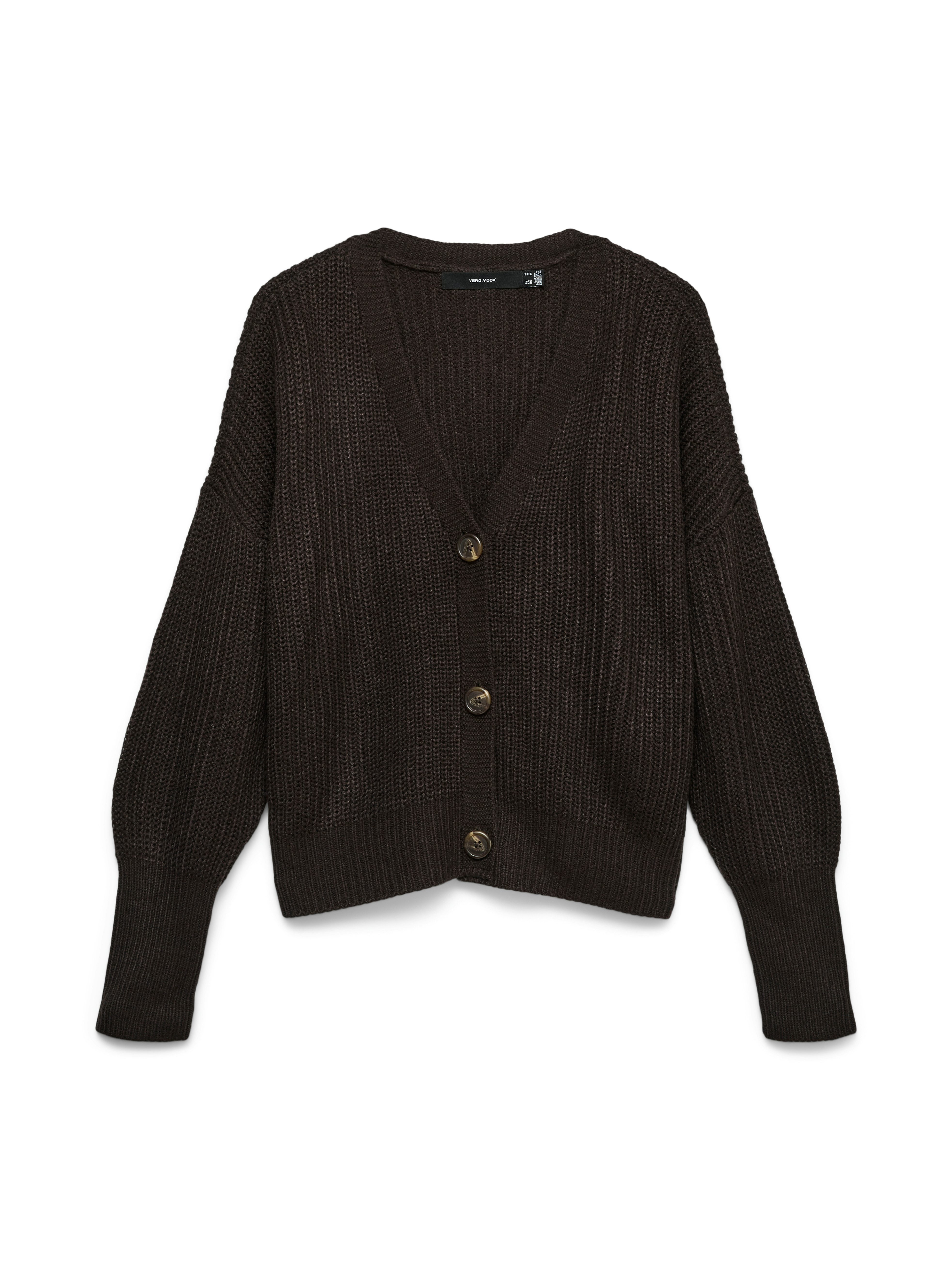 Vero Moda Strickjacke VMLEA LS V-NECK CUFF CARDIGAN NOOS Kunstfaser, regular fit