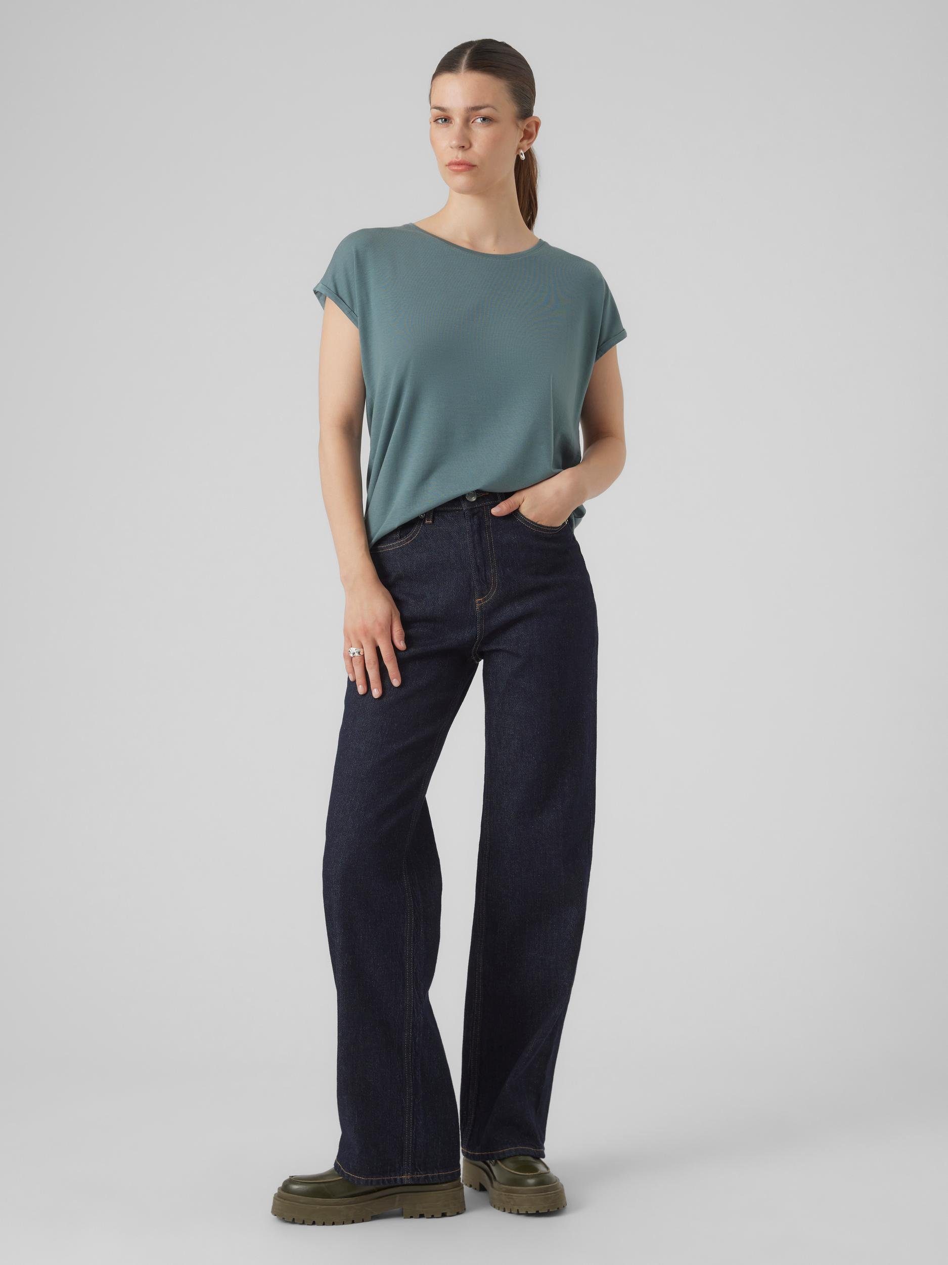 Vero Moda Rundhalsshirt VMAVA PLAIN TOP GAJRS North SS Atlantic NOOS