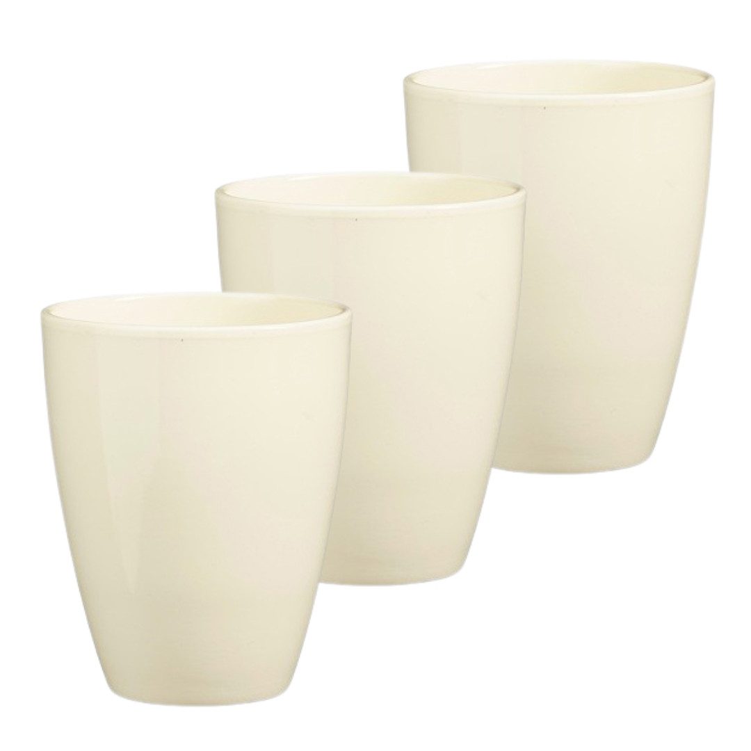 Annastore Übertopf 3 x Orchideentopf aus Keramik - Orchideenübertopf - Blumenübertopf, H 17 cm - Ø 13,5 cm