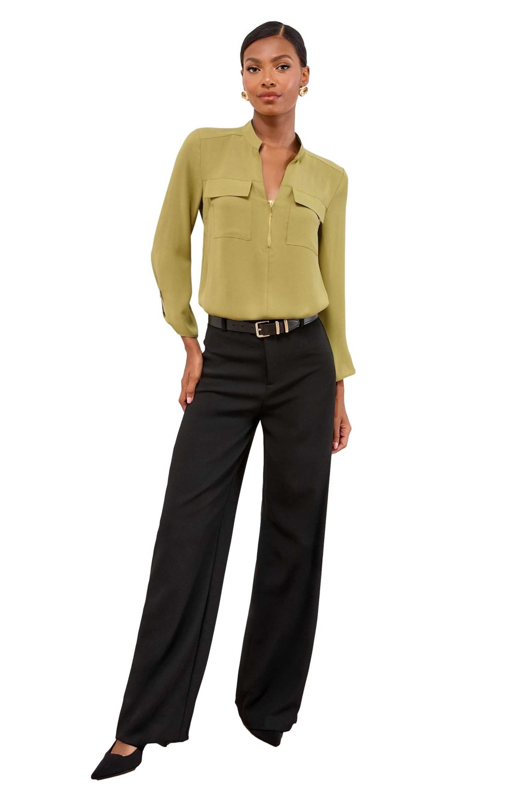 LIPSY Langarmbluse Lipsy Bluse mit Utility-Tasche, Regular (1-tlg) günstig online kaufen