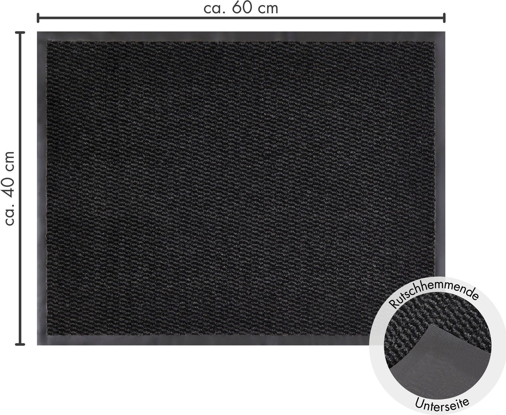 Andiamo Fußmatte Easy, Made in Netherlands, rechteckig, Höhe: 5 mm, Schmutzfangmatte, rutschhemmend, Innen- und überdachten Außenbereich