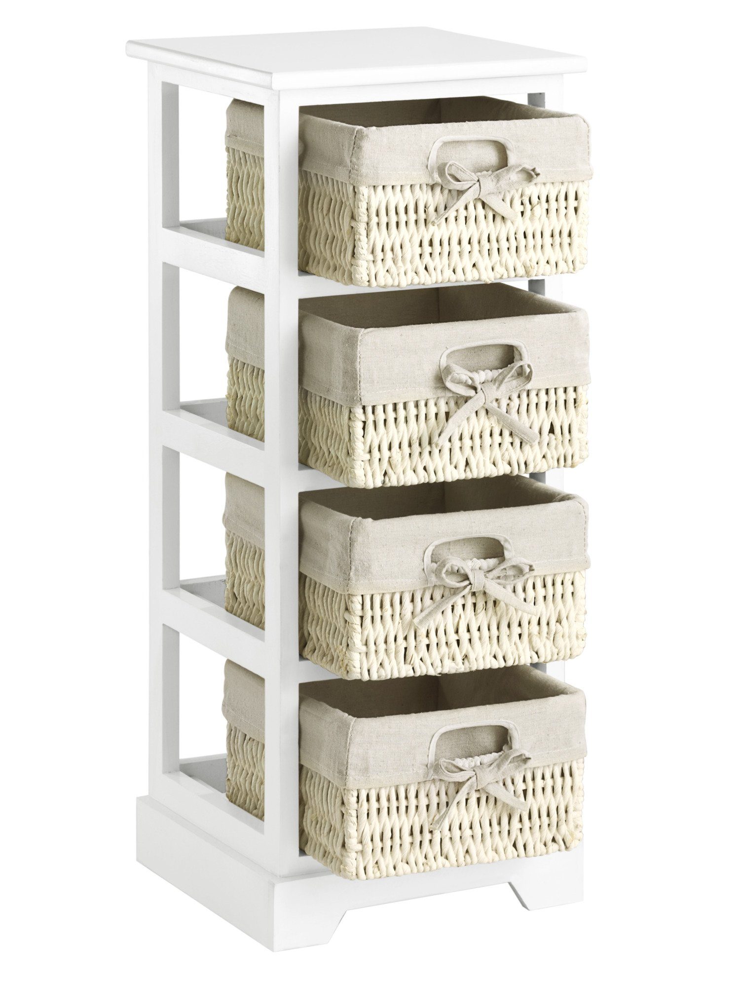 Weiße Kommode Mit Holzkörben / á … Garderobe Provence Mit ...