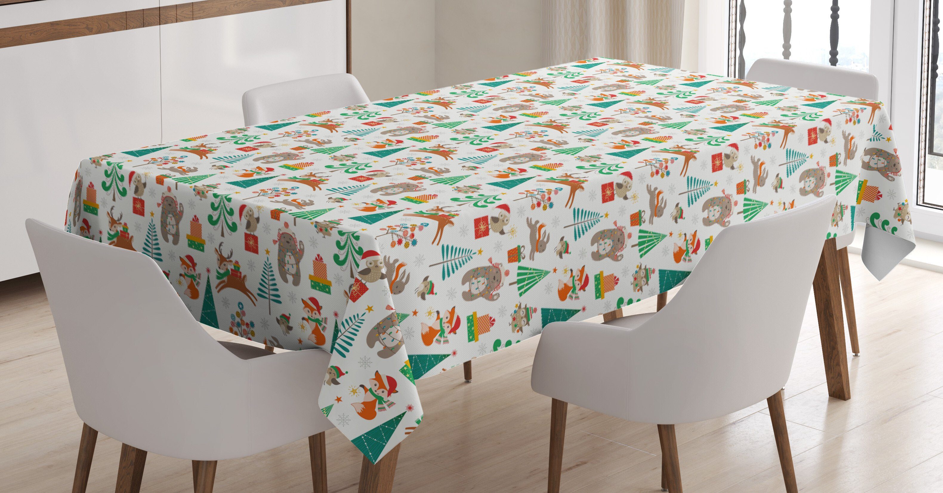 Abakuhaus Tischdecke Farbfest Waschbar Für den Außen Bereich geeignet Klare Farben, Weihnachten Baby-Kind-Thema Weihnachten