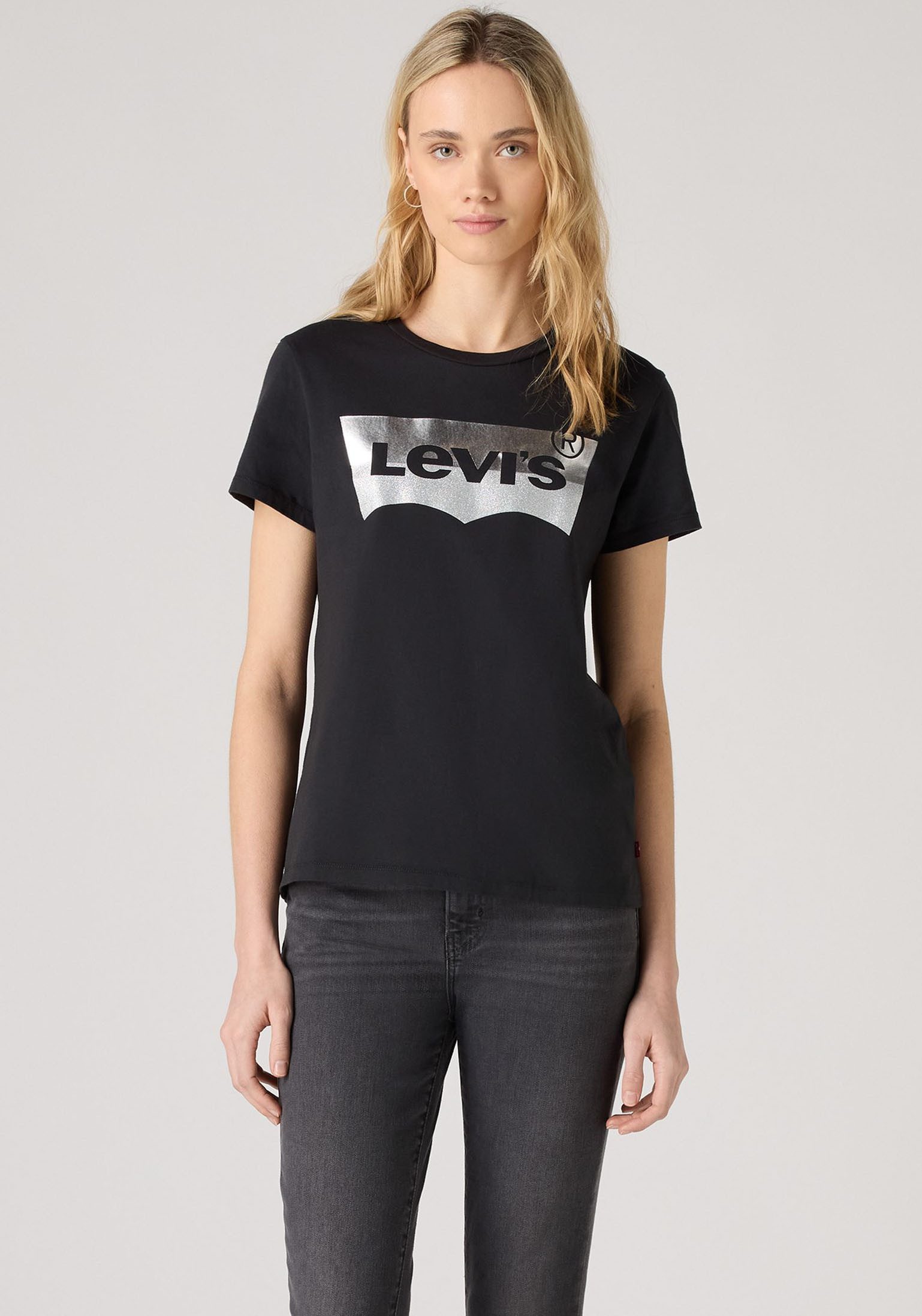 Levi's® Rundhalsshirt THE PERFECT TEE mit Logo im Metallic-Holo Print