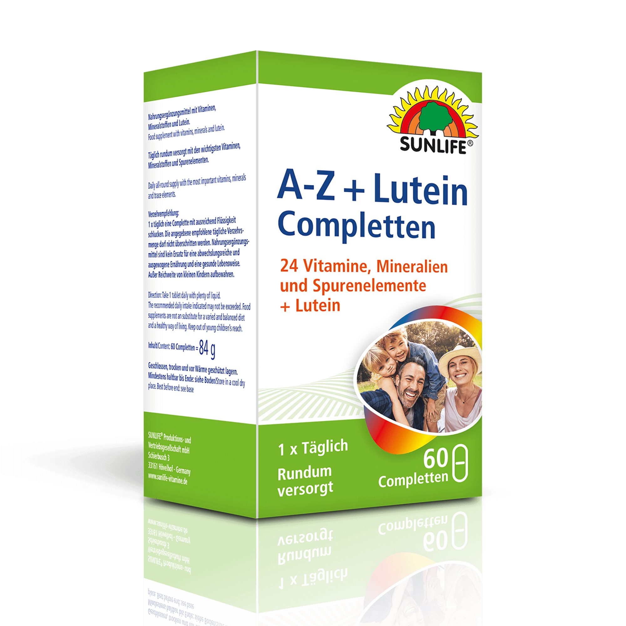 SUNLIFE SUNLIFE® A-Z + Lutein Tabletten Rundumversorgung Nährstoff Immunsystem 1 x täglich eine Complette mit ausreichend Flüssigkeit schlucken